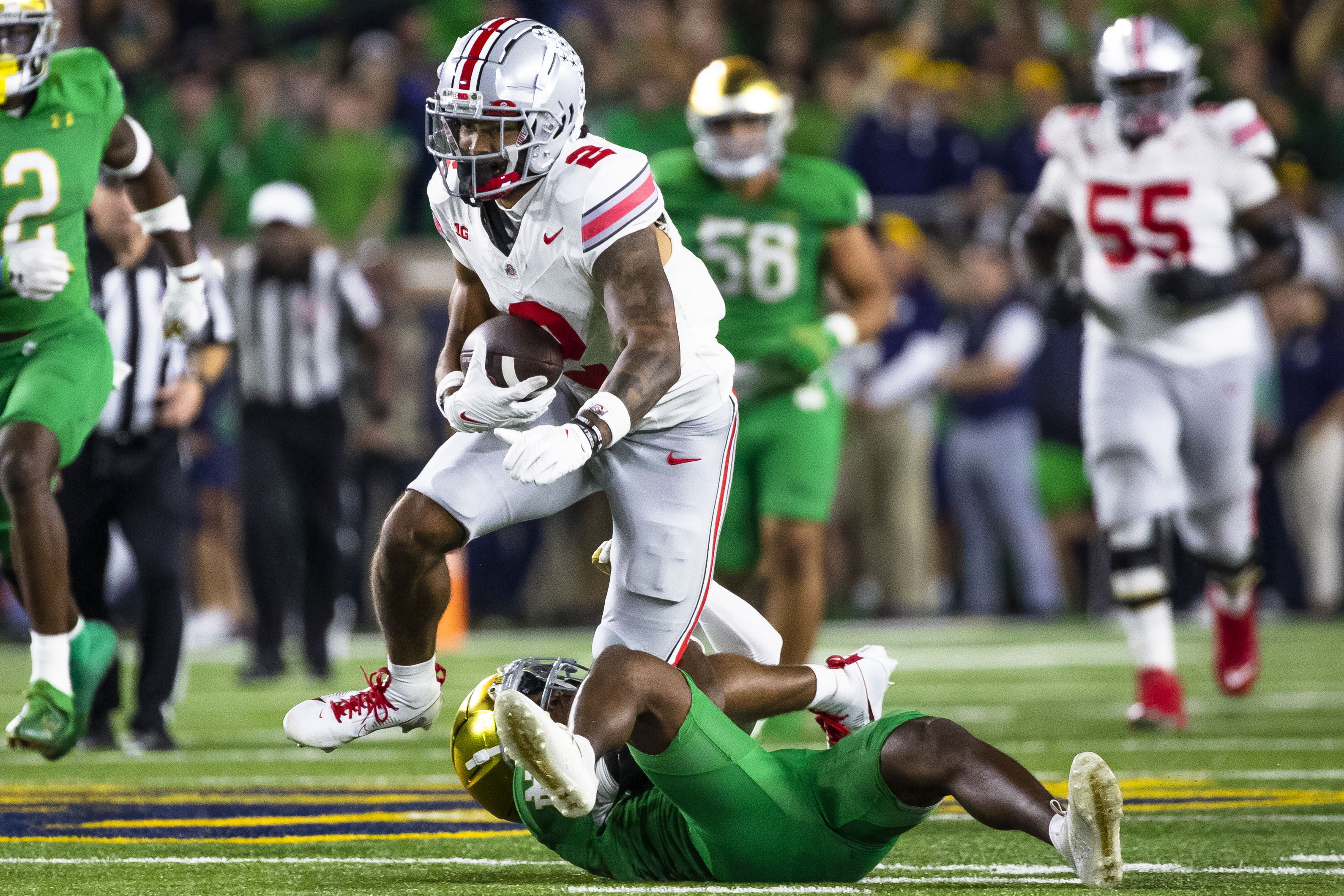 No. 6 Ohio State plunges for touchdown with 1 second left to beat No. 9  Notre Dame 17-14
