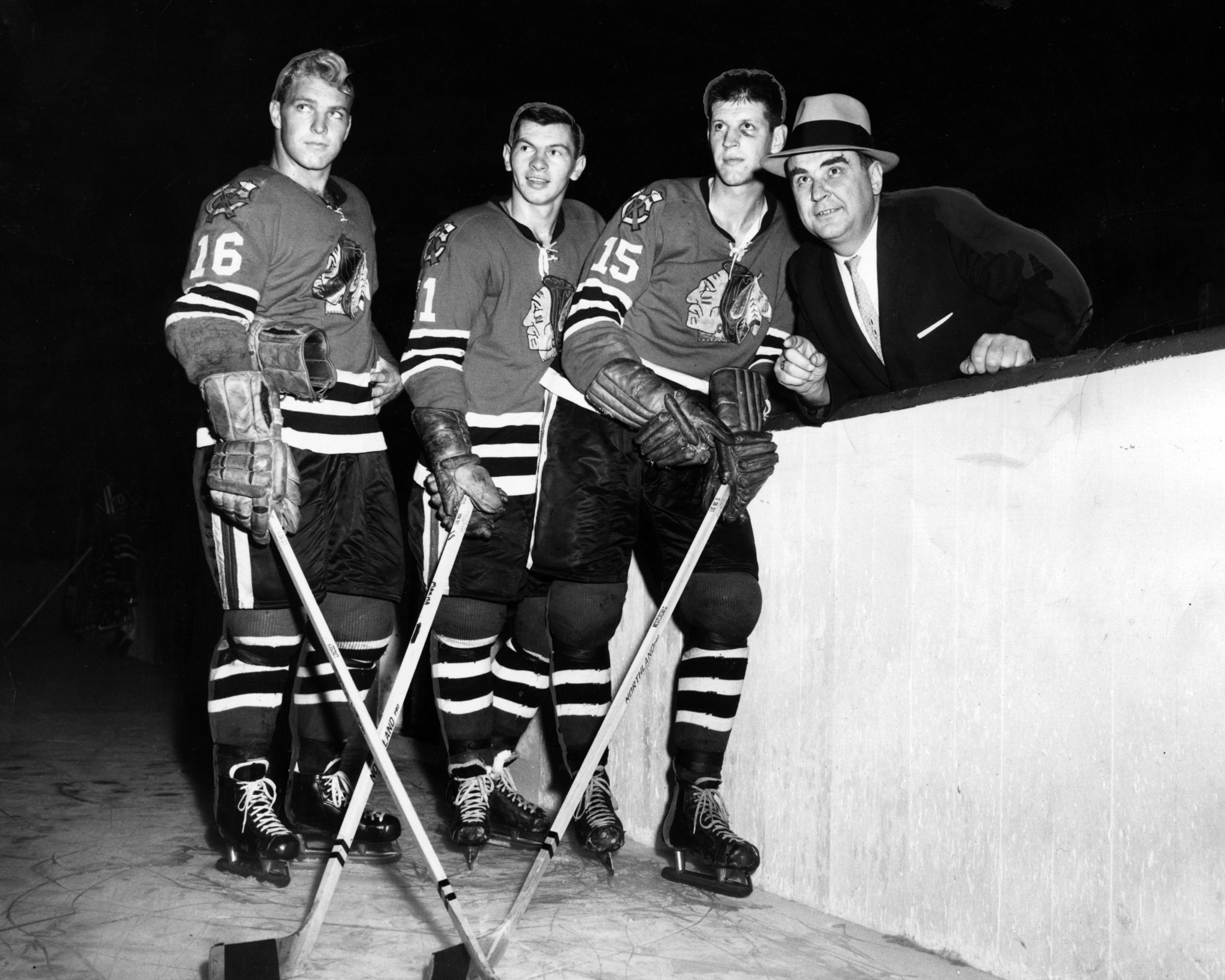 1965 Vintage Photo Chicago Black Hawks Hockey Player Doug Jarrett uniform  posing