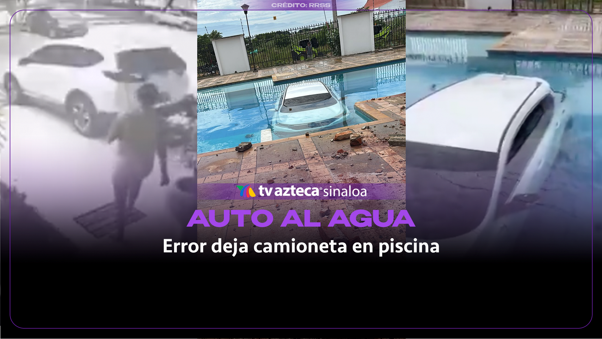 VIDEO| ¡Se echó un chapuzón! Camioneta termina dentro de una piscina tras error de la conductora