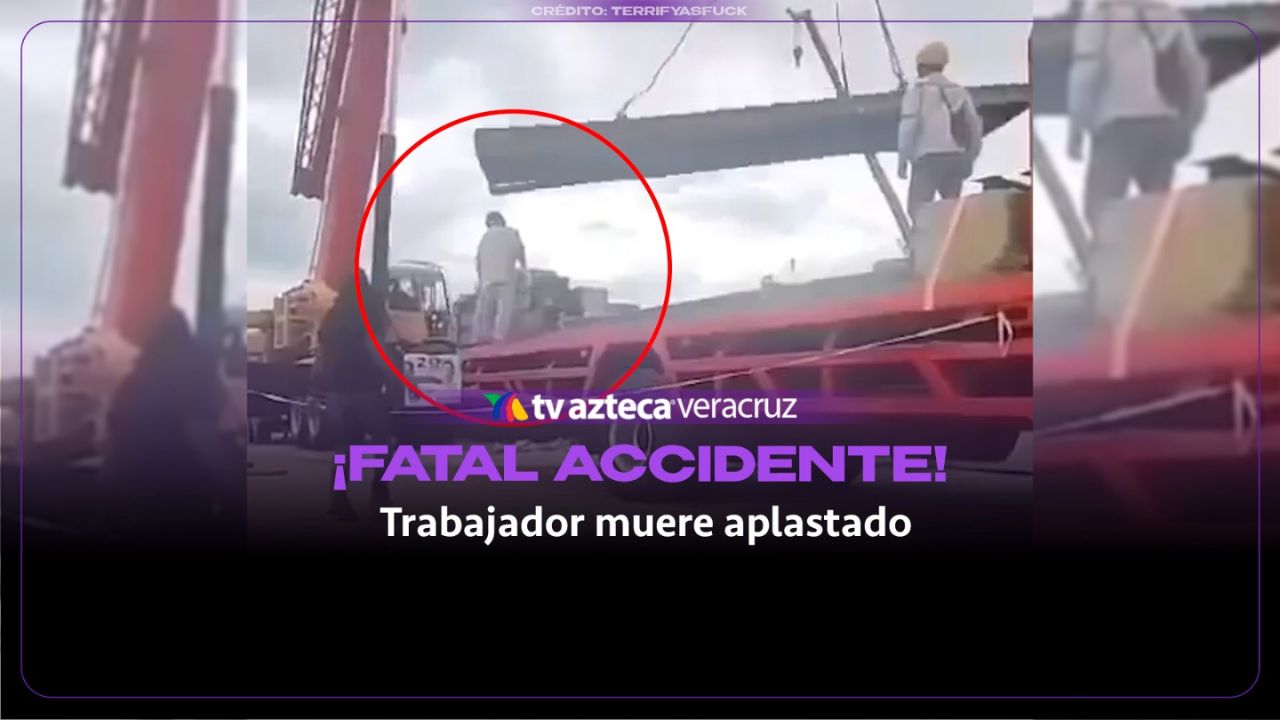 ¡IMÁGENES FUERTES! Trabajador muere aplastado durante maniobra con una grúa; captan momento exacto