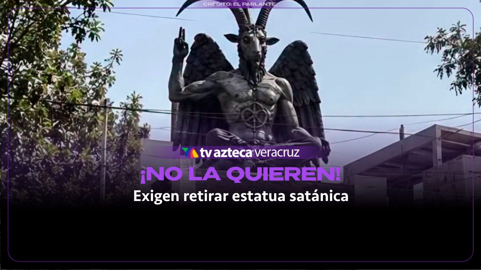 ¡NO LA QUIEREN AHÍ! Vecinos exigen retirar estatua satánica en esta colonia; aseguran ruidos extraños y ambiente pesado  