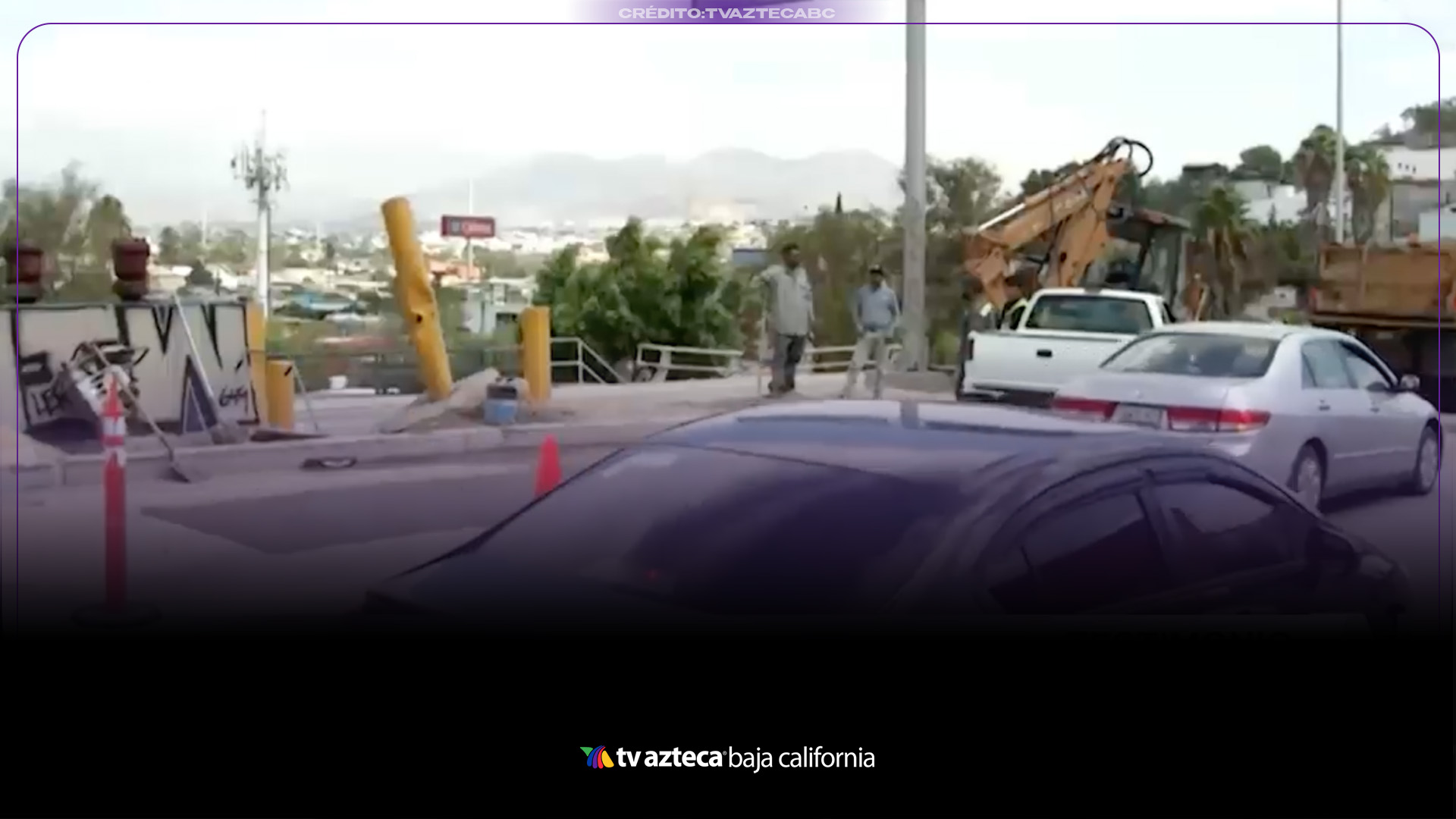 Bache destroza llantas de varios vehículos en Tijuana; video se viraliza en redes sociales