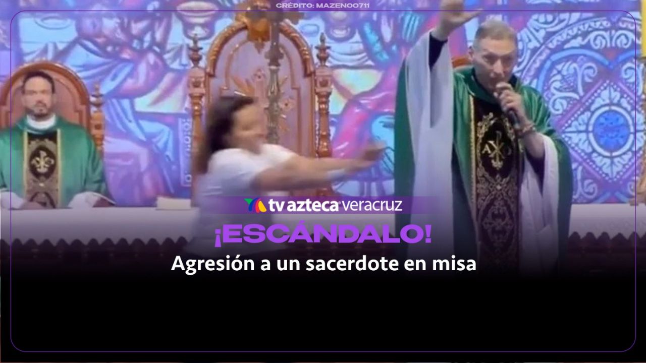 ¡ESCÁNDALO! Viralizan video de la agresión a un sacerdote en plena misa; así ocurrió