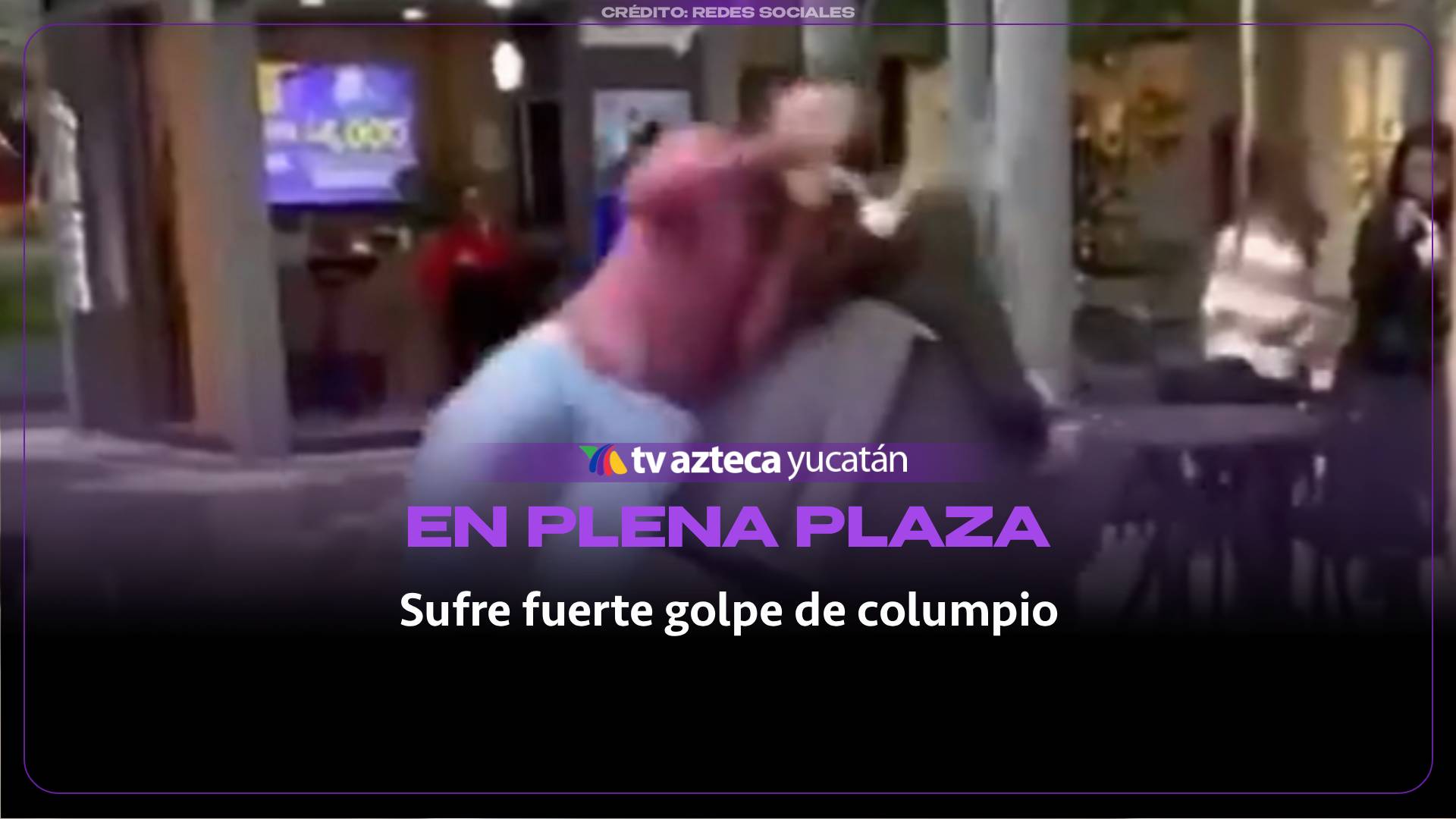 ¡No lo vio venir! Mujer recibe fuerte golp3 de un columpio en plena plaza comercial (+VIDEO)
