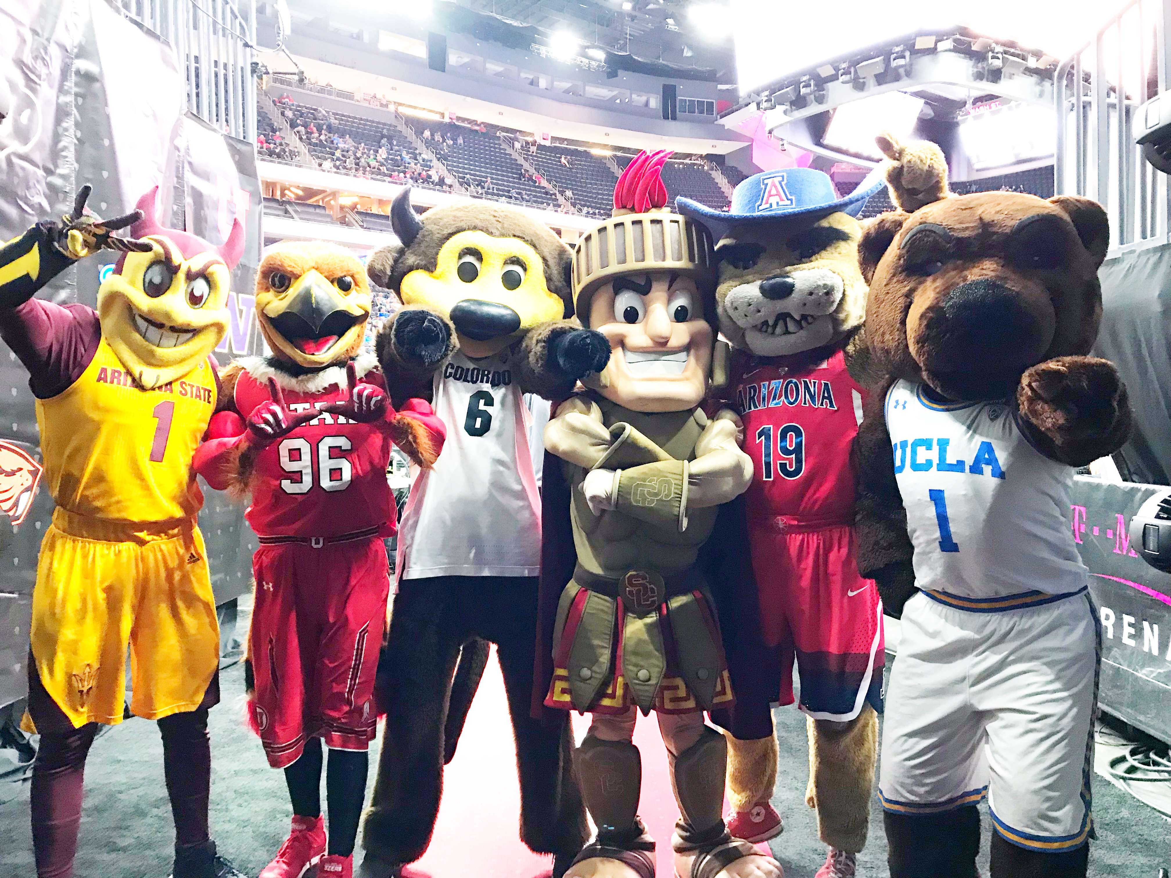 Los Angeles Sparks mascot Sparky the Dog has fun with California