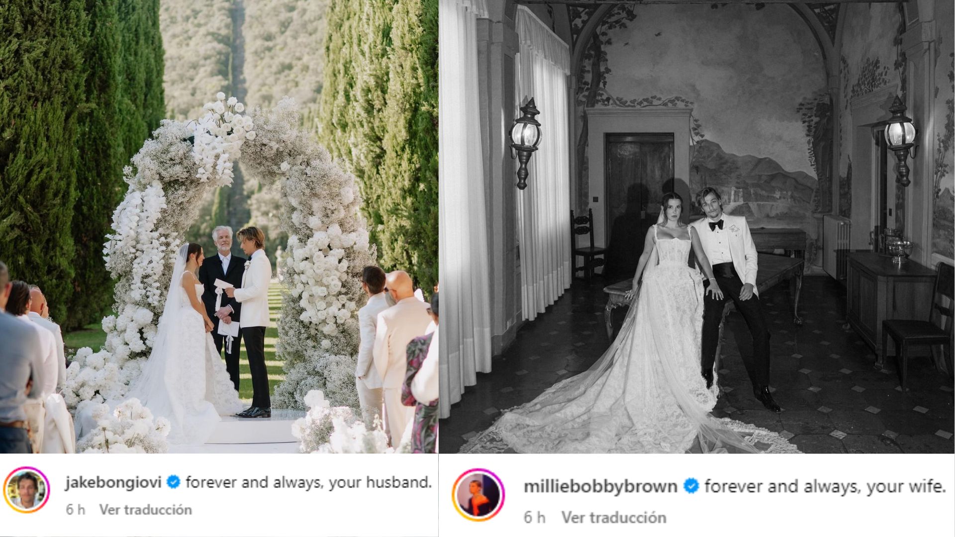El lujoso “sí, quiero” de Millie Bobby Brown y Jake Bongiovi: detalles de  una boda de ensueño en la Toscana, image size:1920x1080