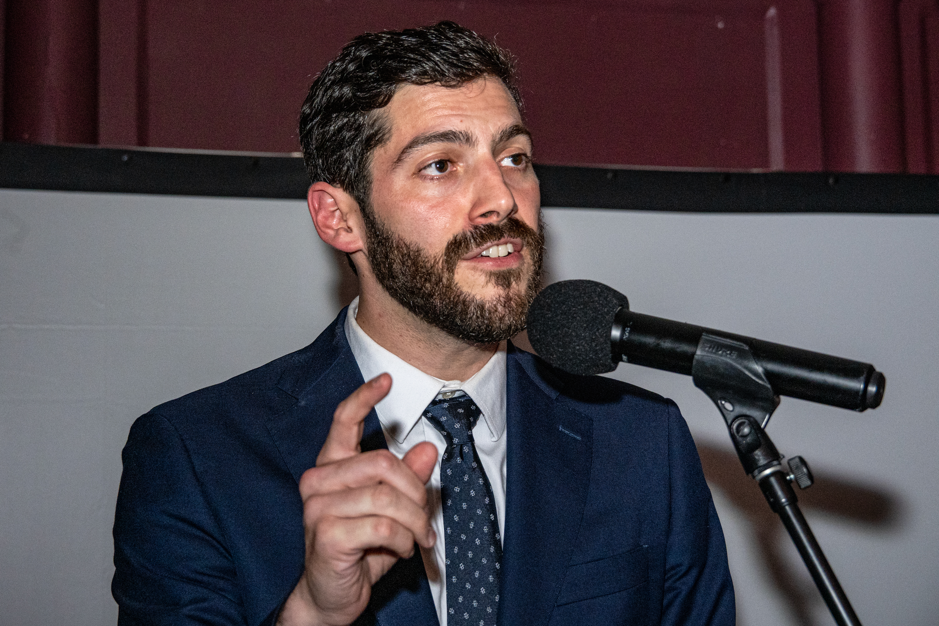 New York state Assembly member Alex Bores finished second in this week's congressional primary. (Laura Brett/Getty Images)