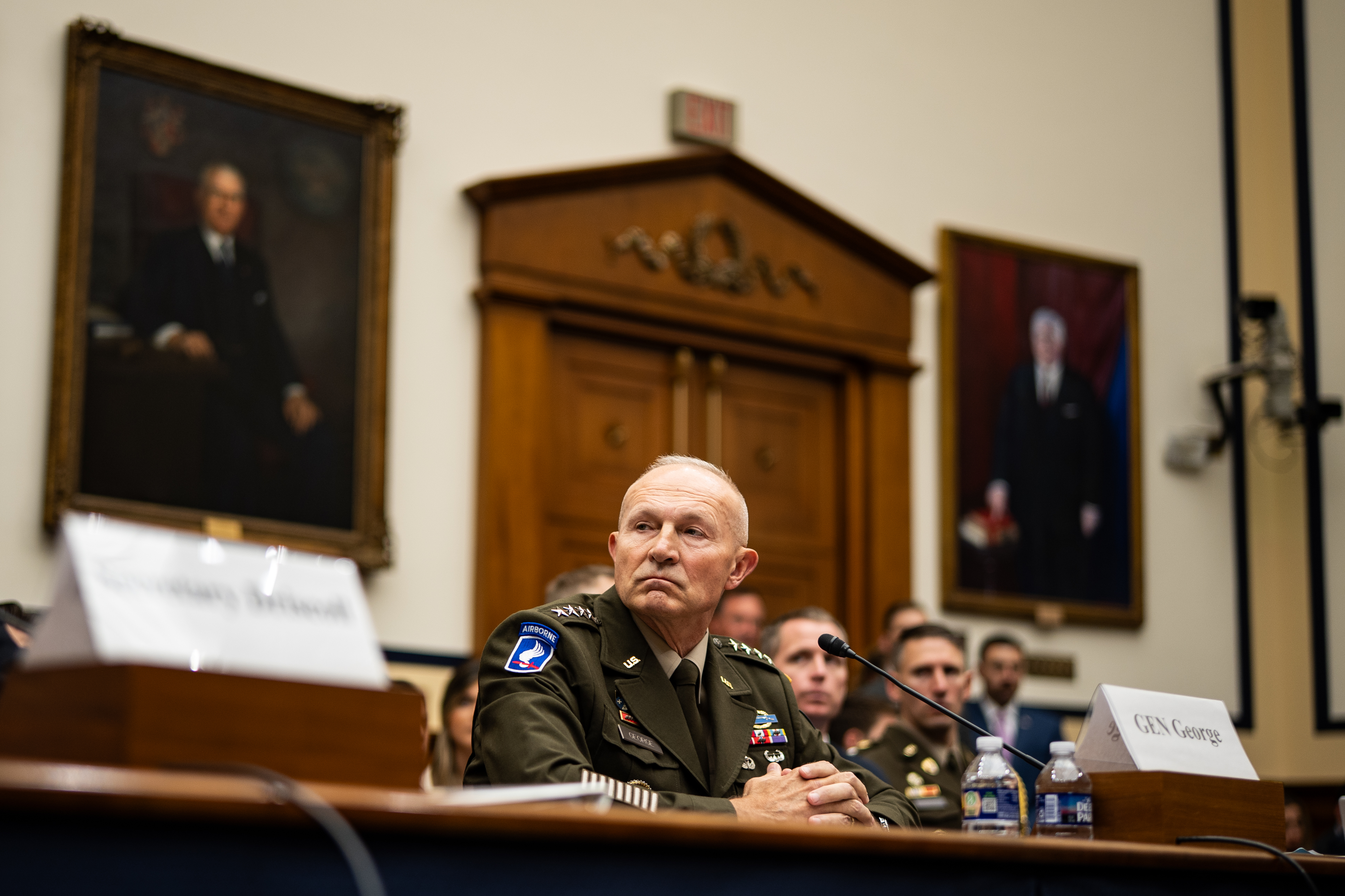 Gen. Randy George, the Army chief of staff, meets with House lawmakers in June. (Salwan Georges/The Washington Post)
