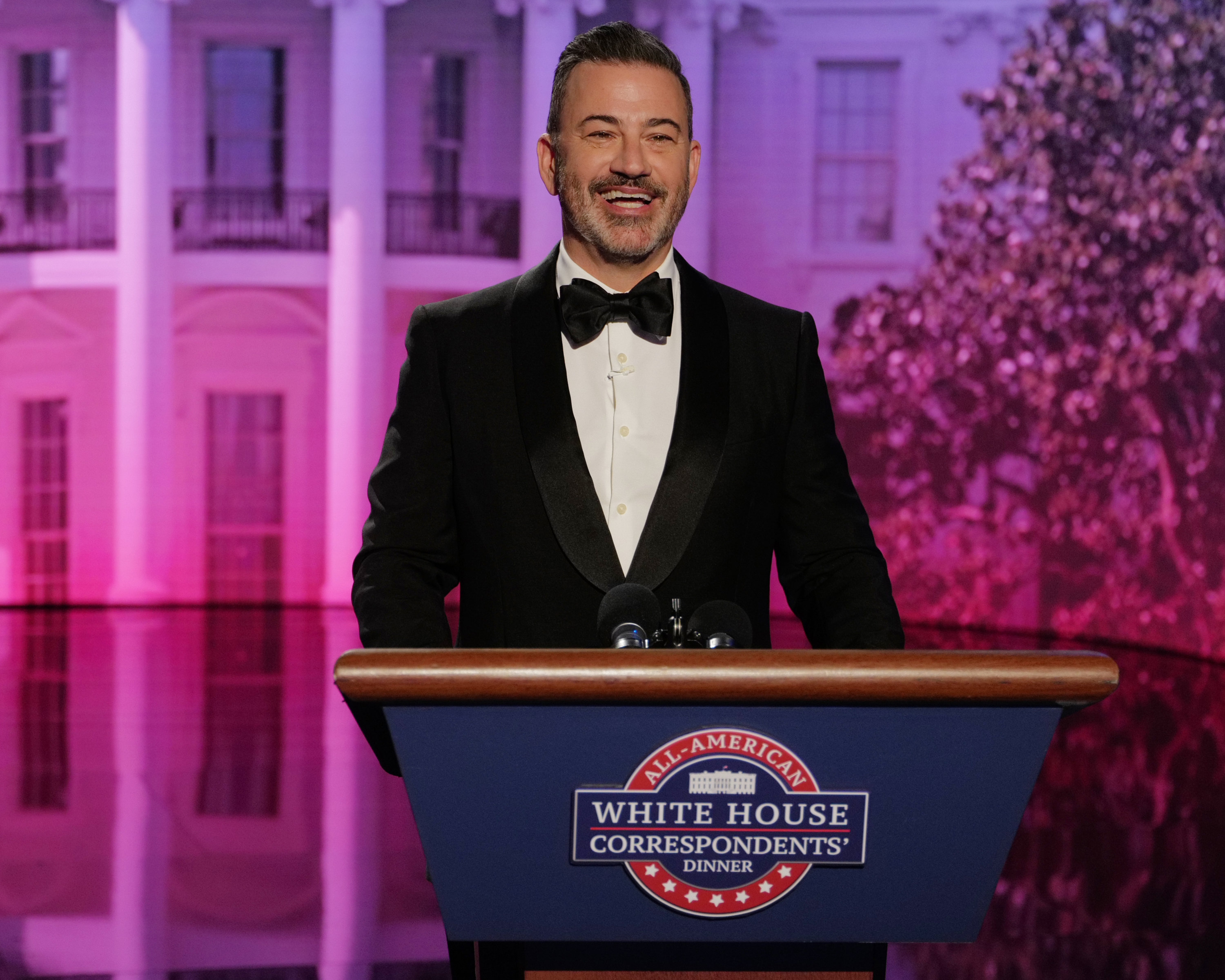 Jimmy Kimmel filmed a fake roast of White House correspondents' dinner attendees on Thursday. (Randy Holmes/Disney)