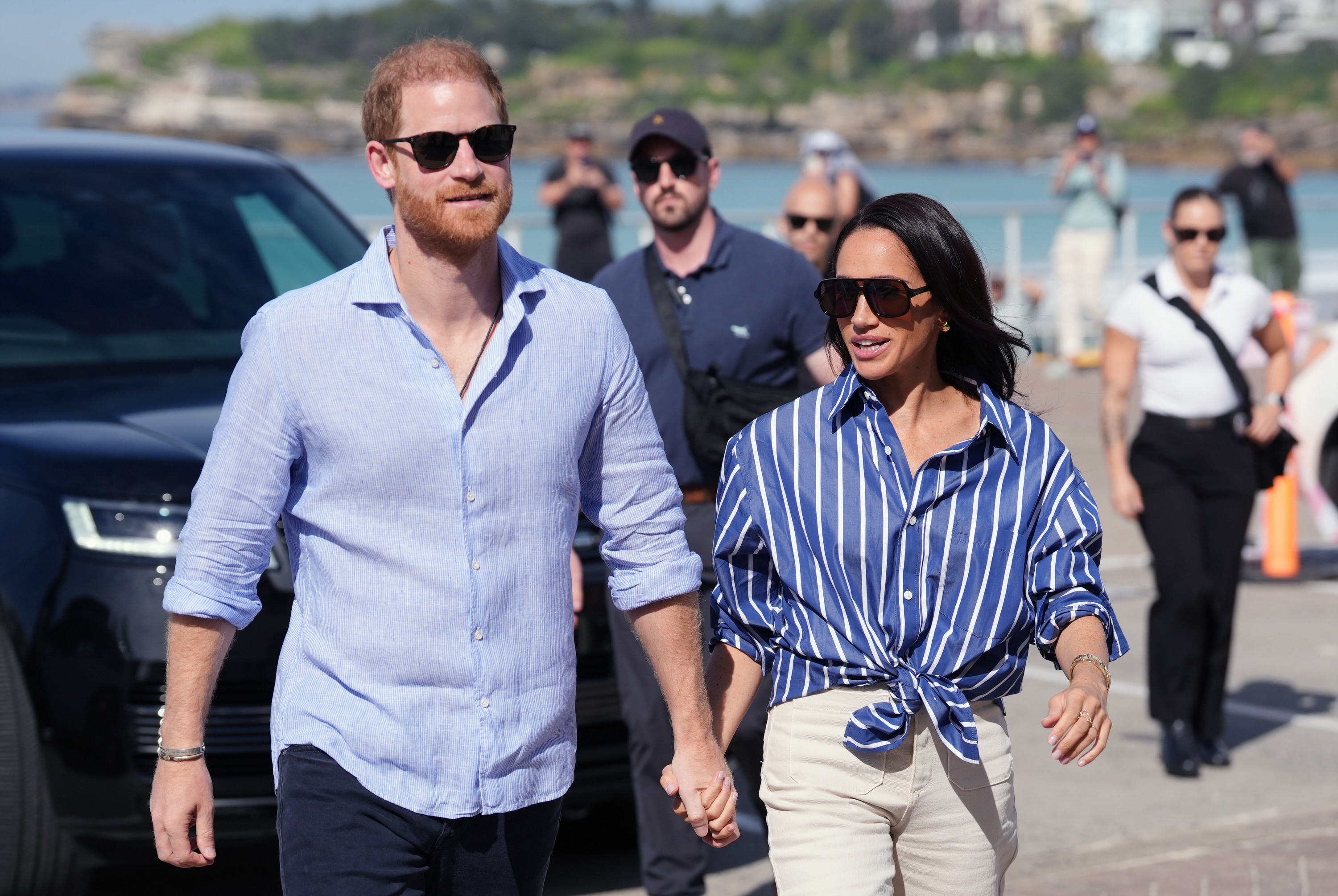 Prince Harry and Meghan Markle stepped back as working royals in January 2020. (Jonathan Brady/Pool/AP)