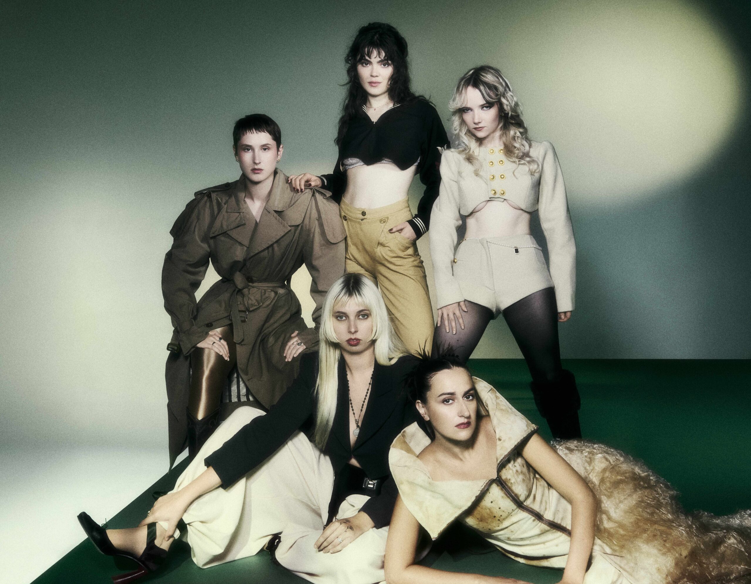 Members of the London band the Last Dinner Party, clockwise from left: Lizzie Mayland, Abigail Morris, Emily Roberts, Aurora Nishevci and Georgia Davies. (Rachell Smith)