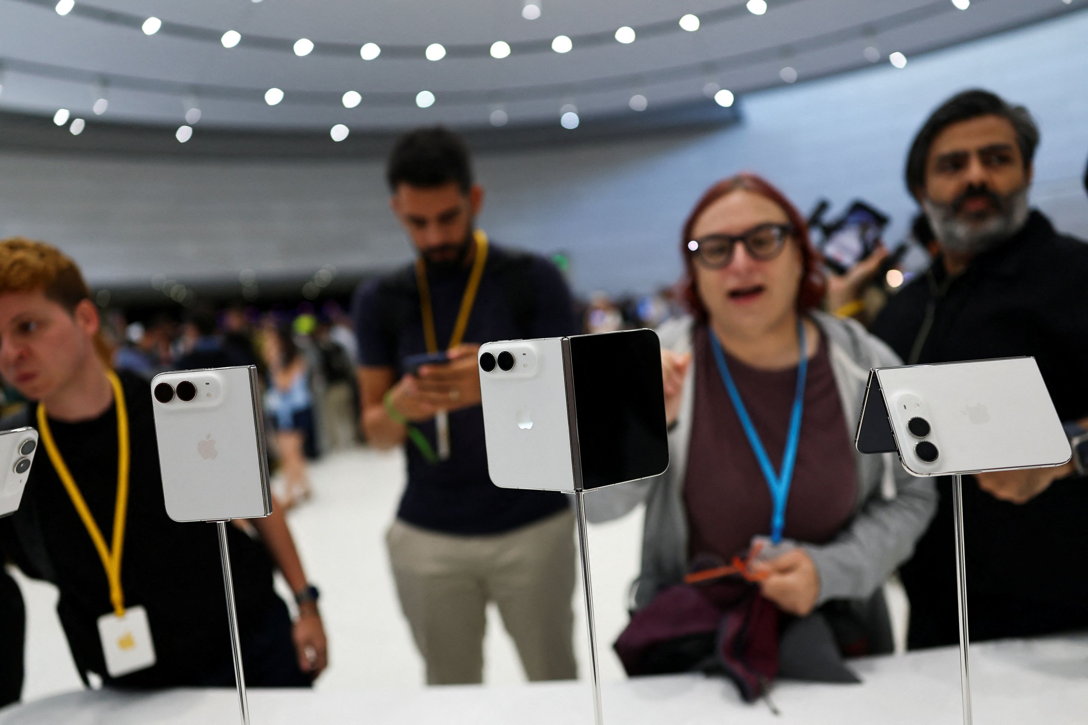 The new foldable iPhone Duo. (Carlos Barria/Reuters)