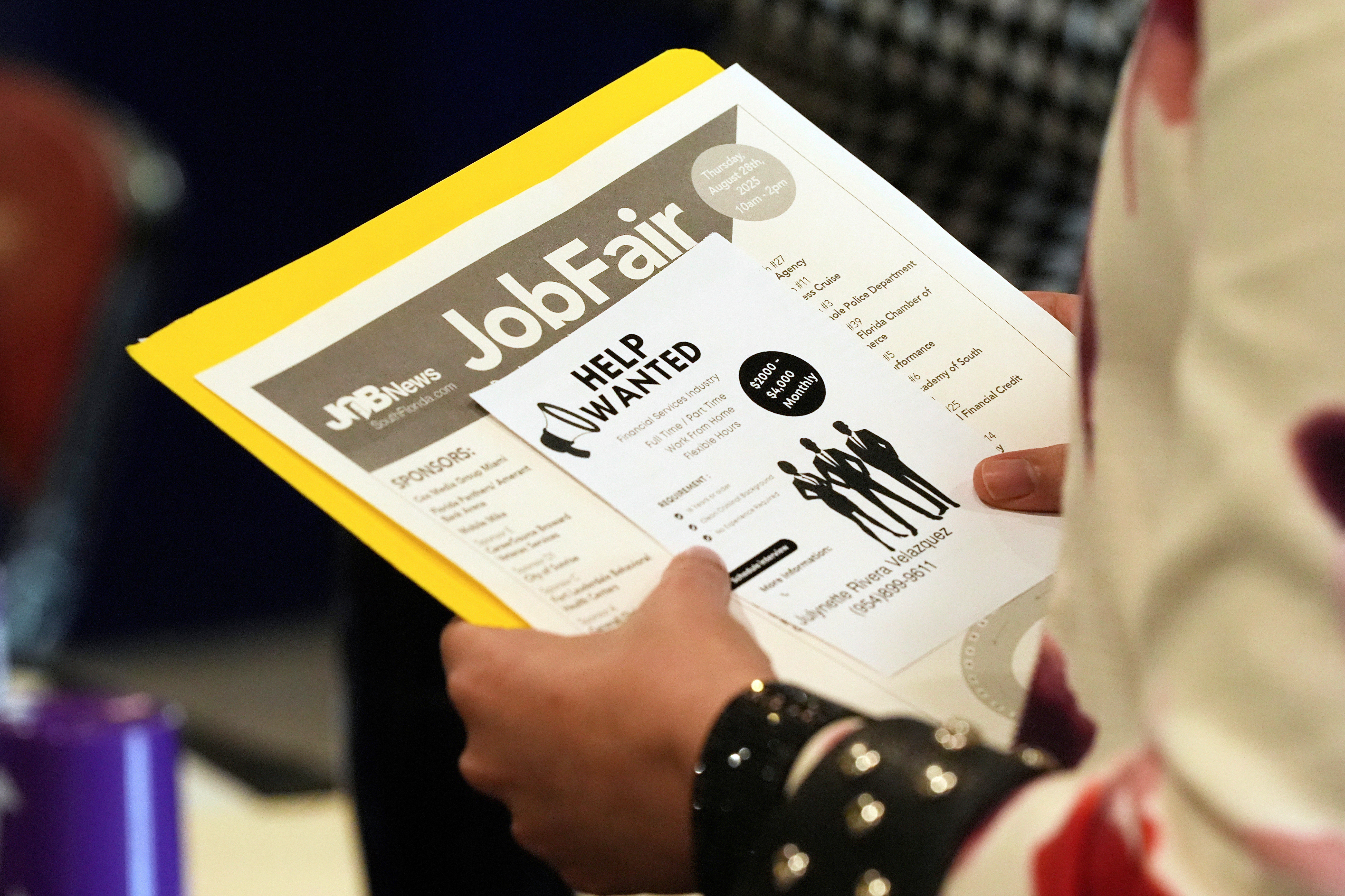 A job fair in Sunrise, Florida, on Aug. 28. (Marta Lavandier/AP)
