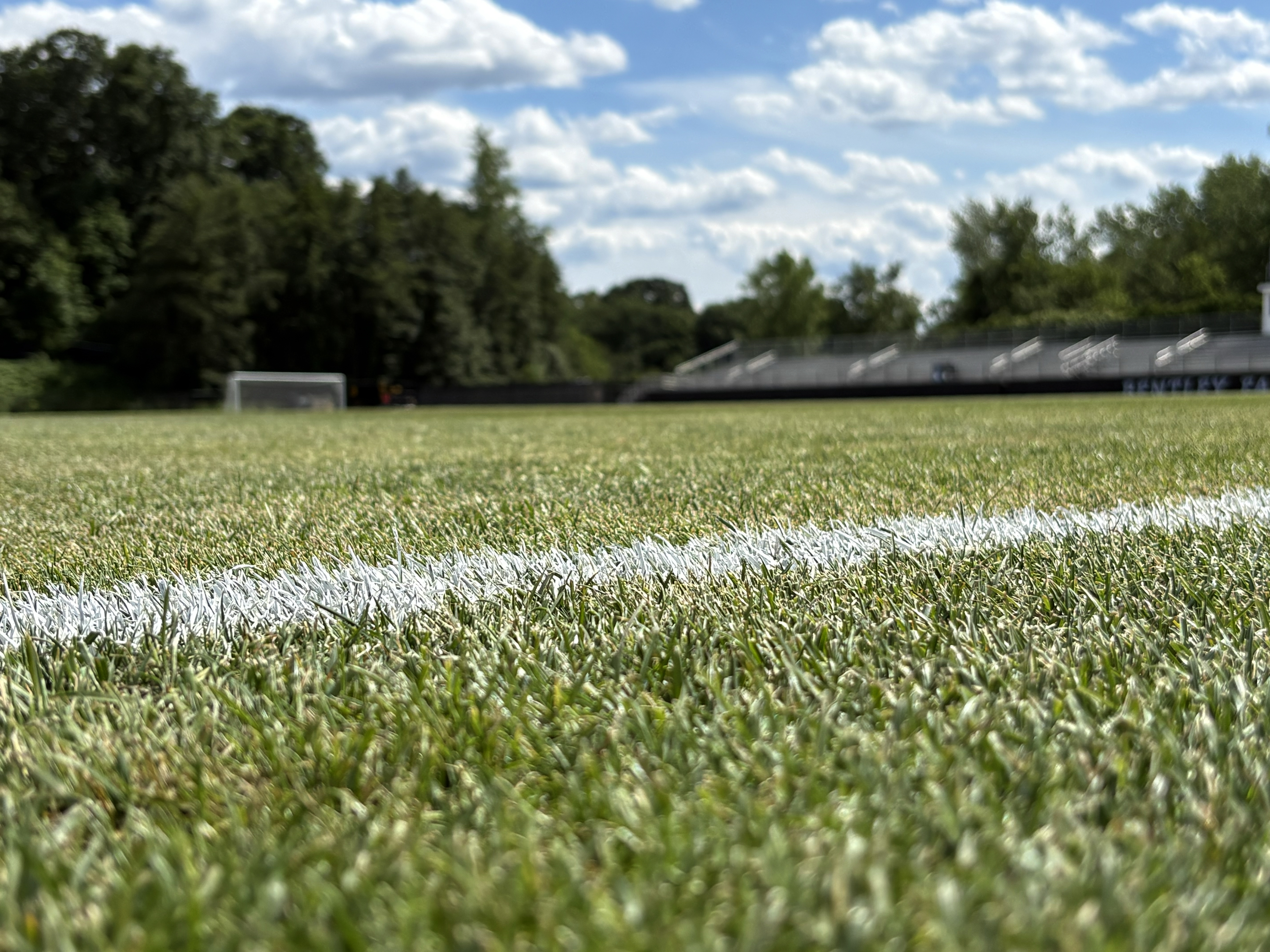 Bentley’s grounds crew raced to prepare the field in less than three months. It is mowed daily to a height of 9/10ths of an inch. (Joanna Slater/The Washington Post)