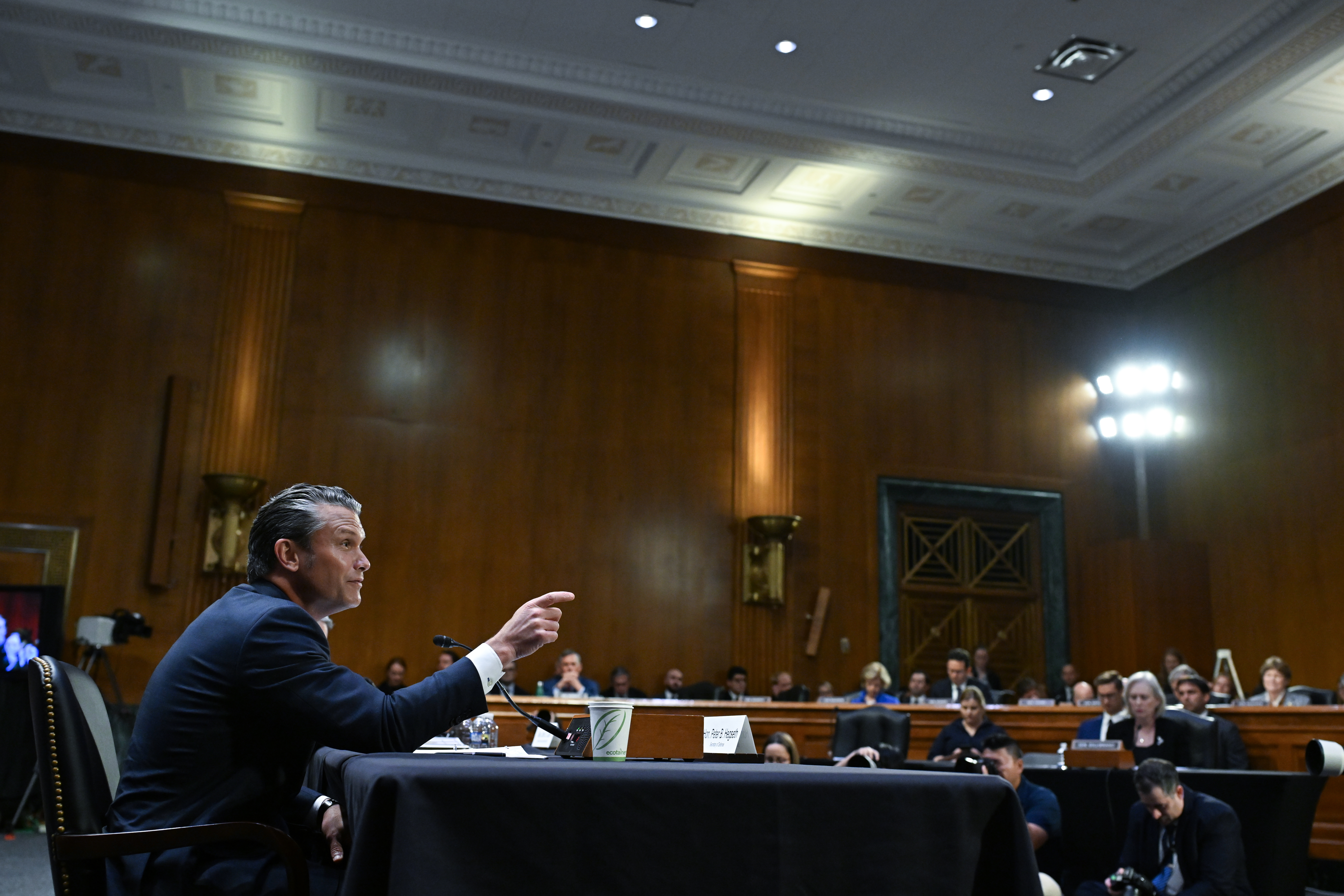 Defense Secretary Pete Hegseth yesterday at the Capitol. (Matt McClain for The Post)