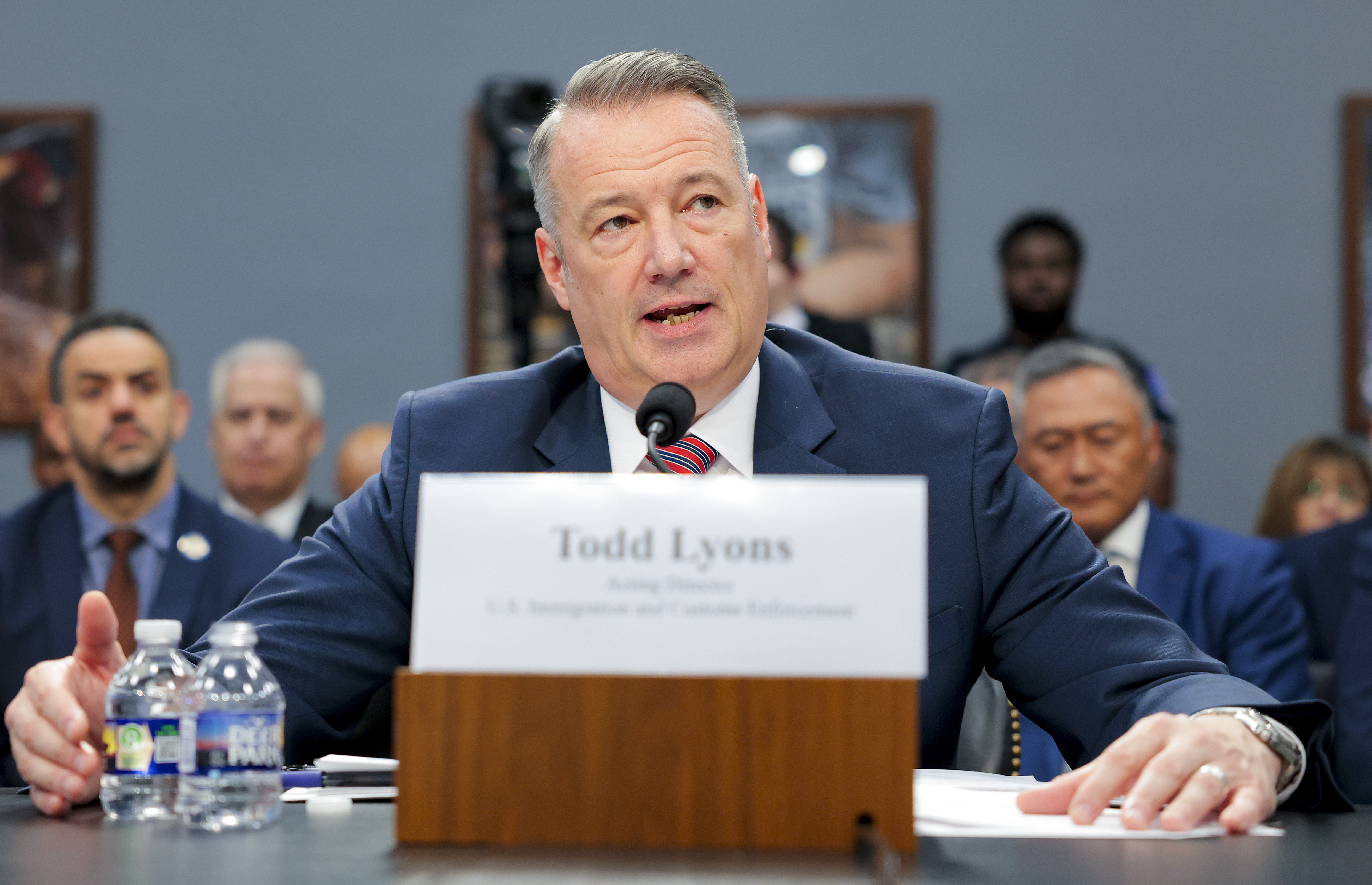 Todd M. Lyons, acting director of Immigration and Customs Enforcement, testifies on Capitol Hill on Thursday. (Heather Diehl/Getty Images)