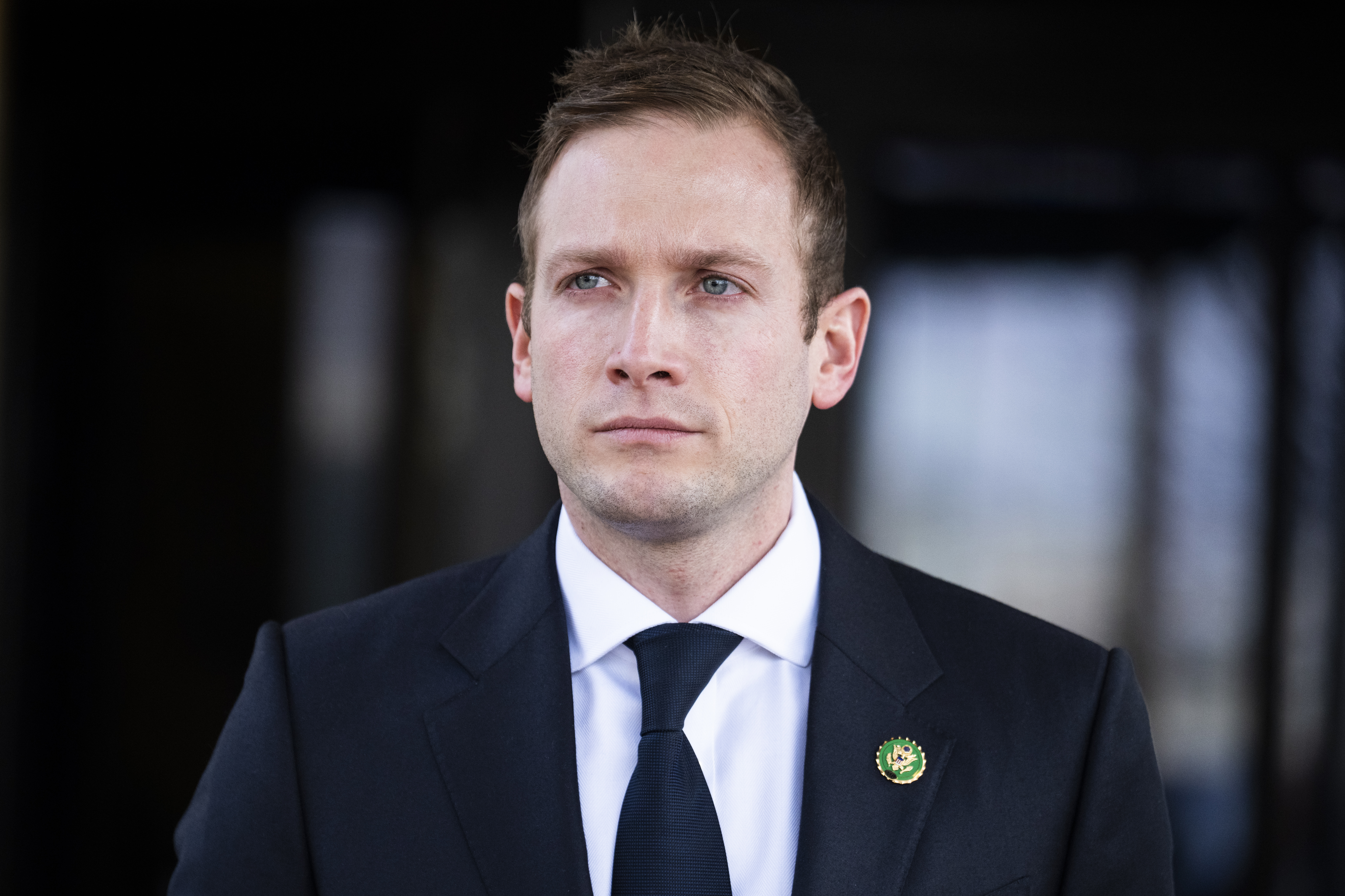 Rep. Max Miller (R-Ohio) has denied hurting his young daughter. (Tom Williams/CQ Roll Call/AP)