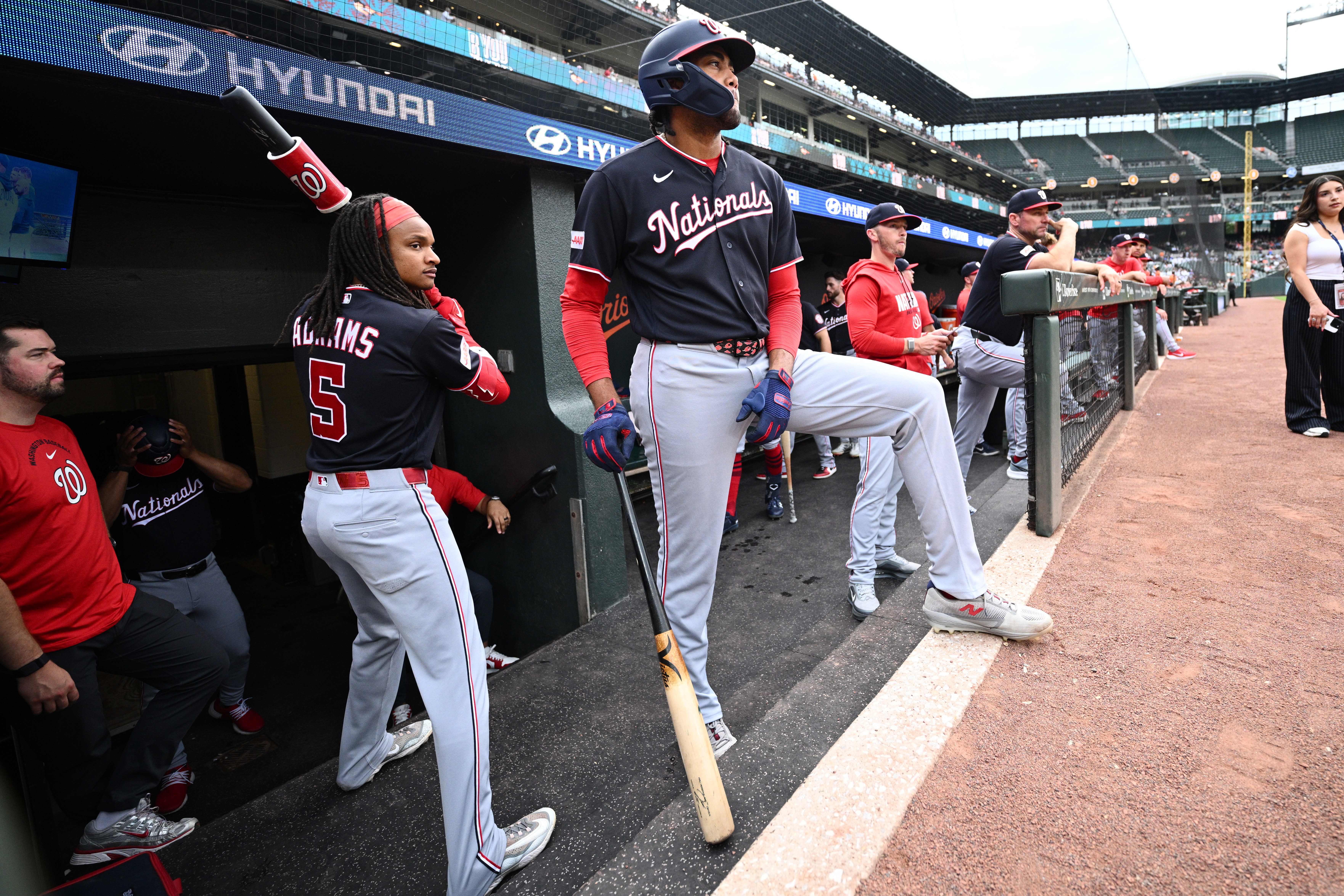 CJ Abrams and James Wood will represent the Nationals' franchise at Tuesday's all-star game. (Nick Wass/AP)