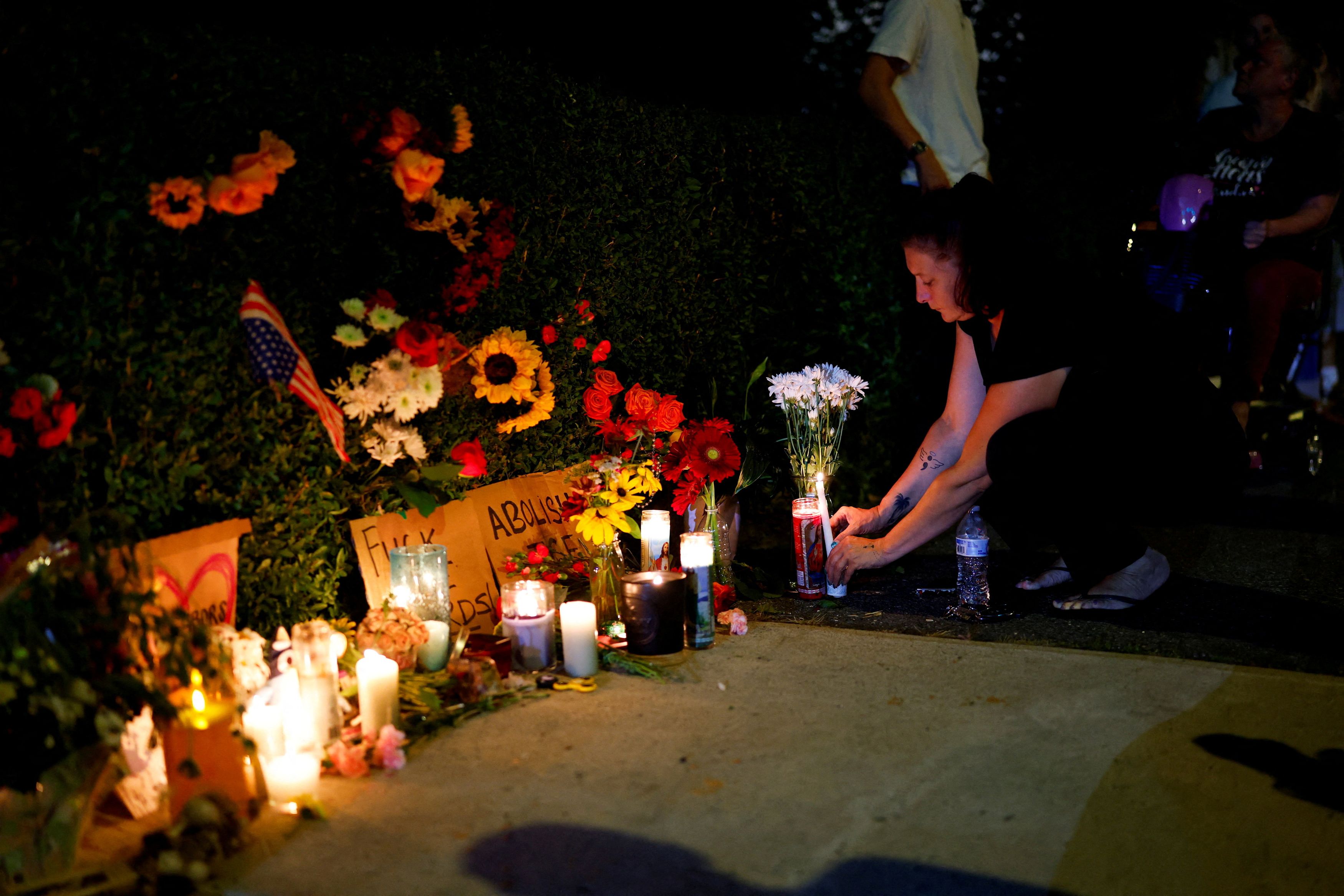 A memorial for Johan Sebastián Durán Guerrero, the Colombian immigrant shot and killed in Biddeford, Maine, on Monday. (CJ Gunther/Reuters)