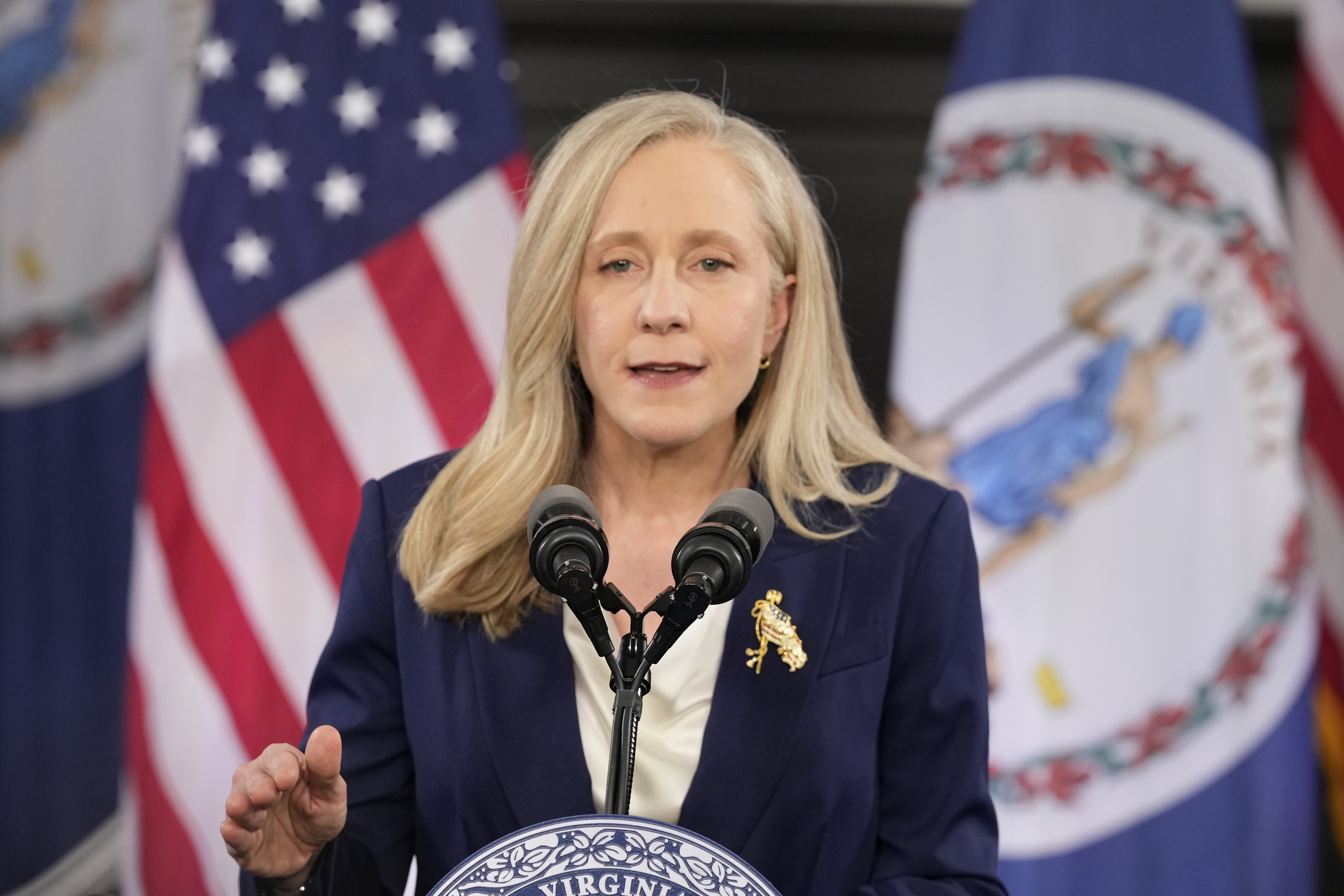 Virginia Gov. Abigail Spanberger delivers the Democratic response to President Donald Trump's 2026 State of the Union address. (Steve Helber/AP)