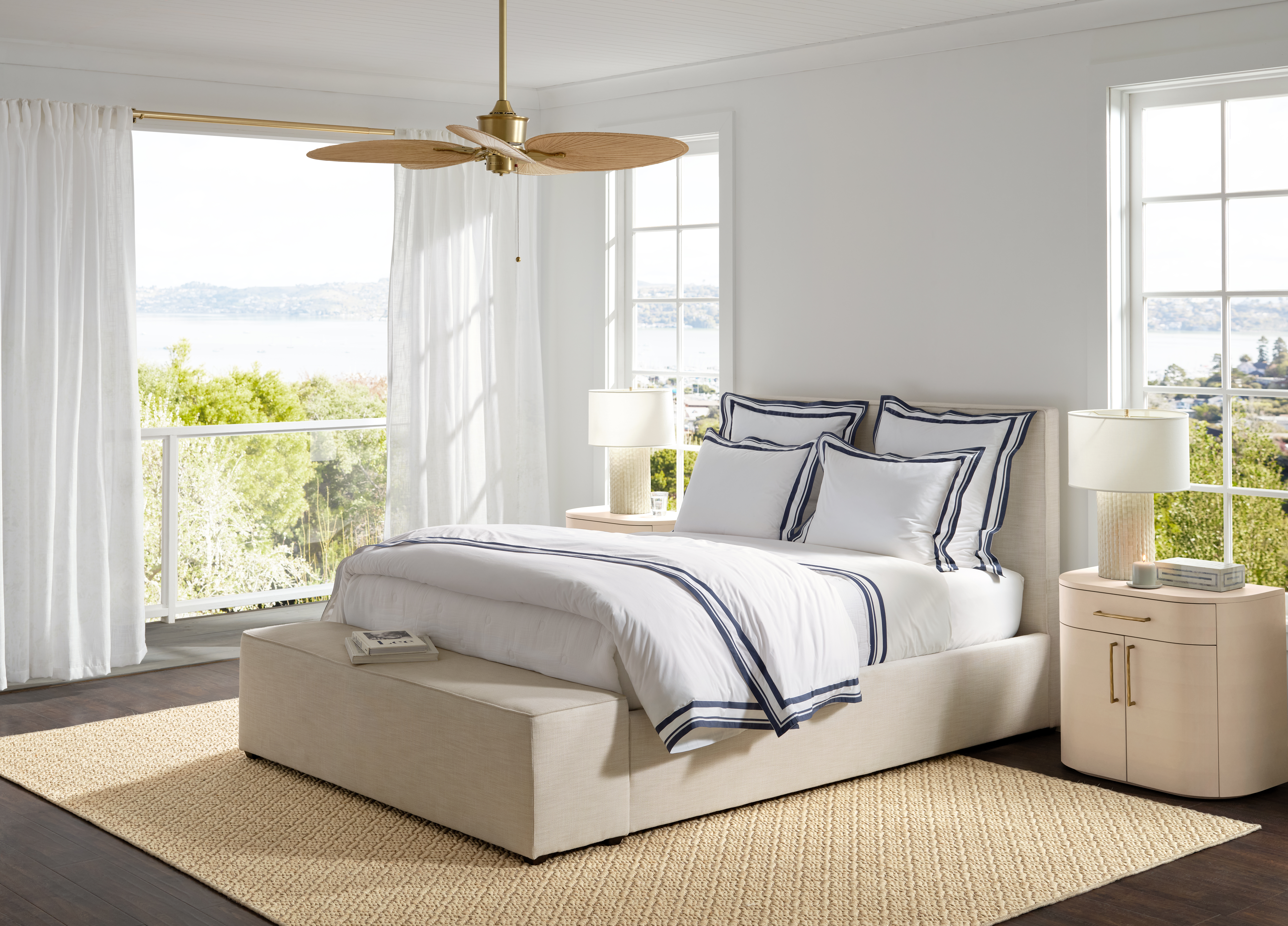 A well-dressed bed balances comfort, practicality and visual softness. (Serena & Lily)