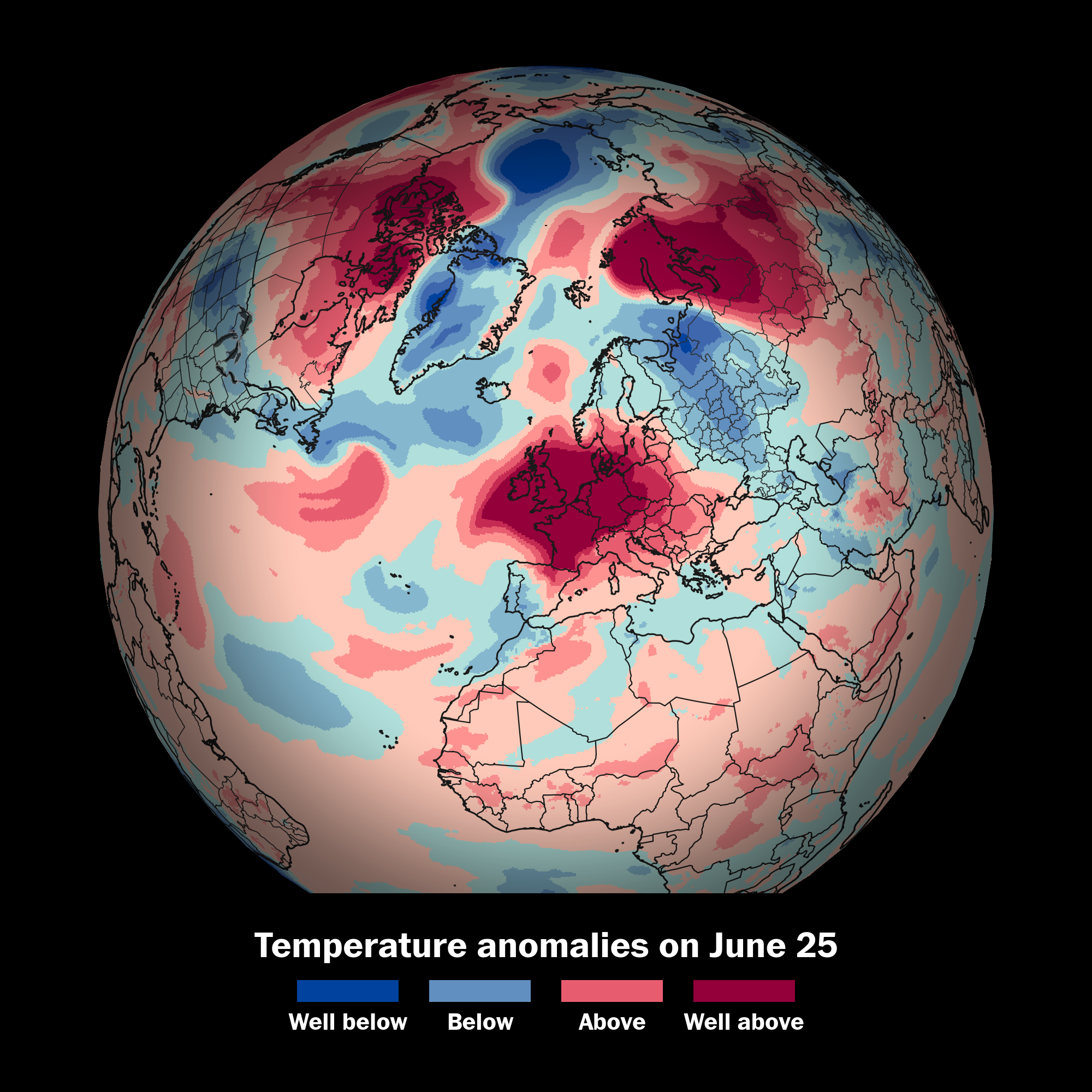 A record-breaking heat dome will bake Europe through the weekend. (Ben Noll/The Post/ECMWF)