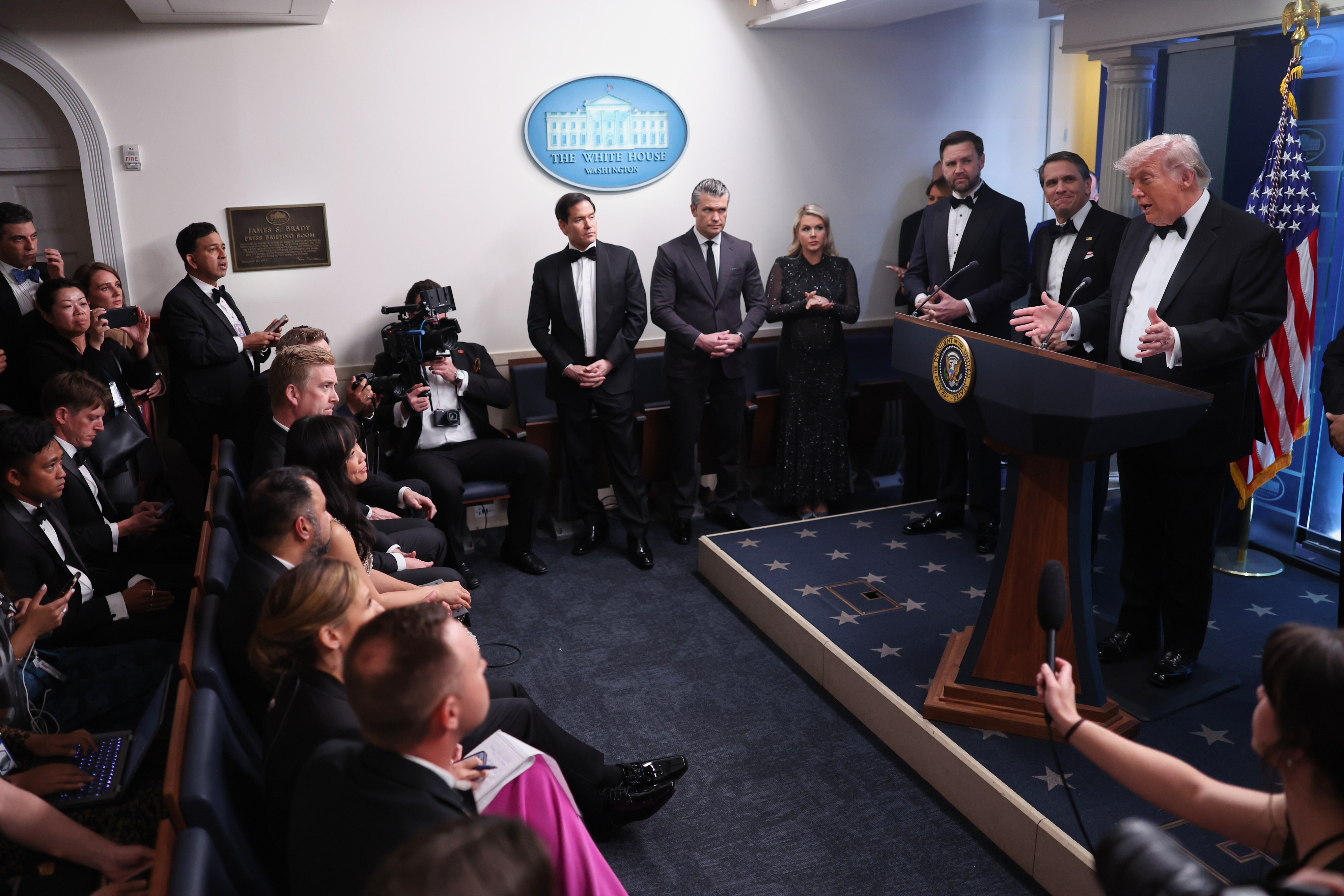 President Donald Trump answers reporter questions Saturday at the White House. (Tom Brenner/AP)
