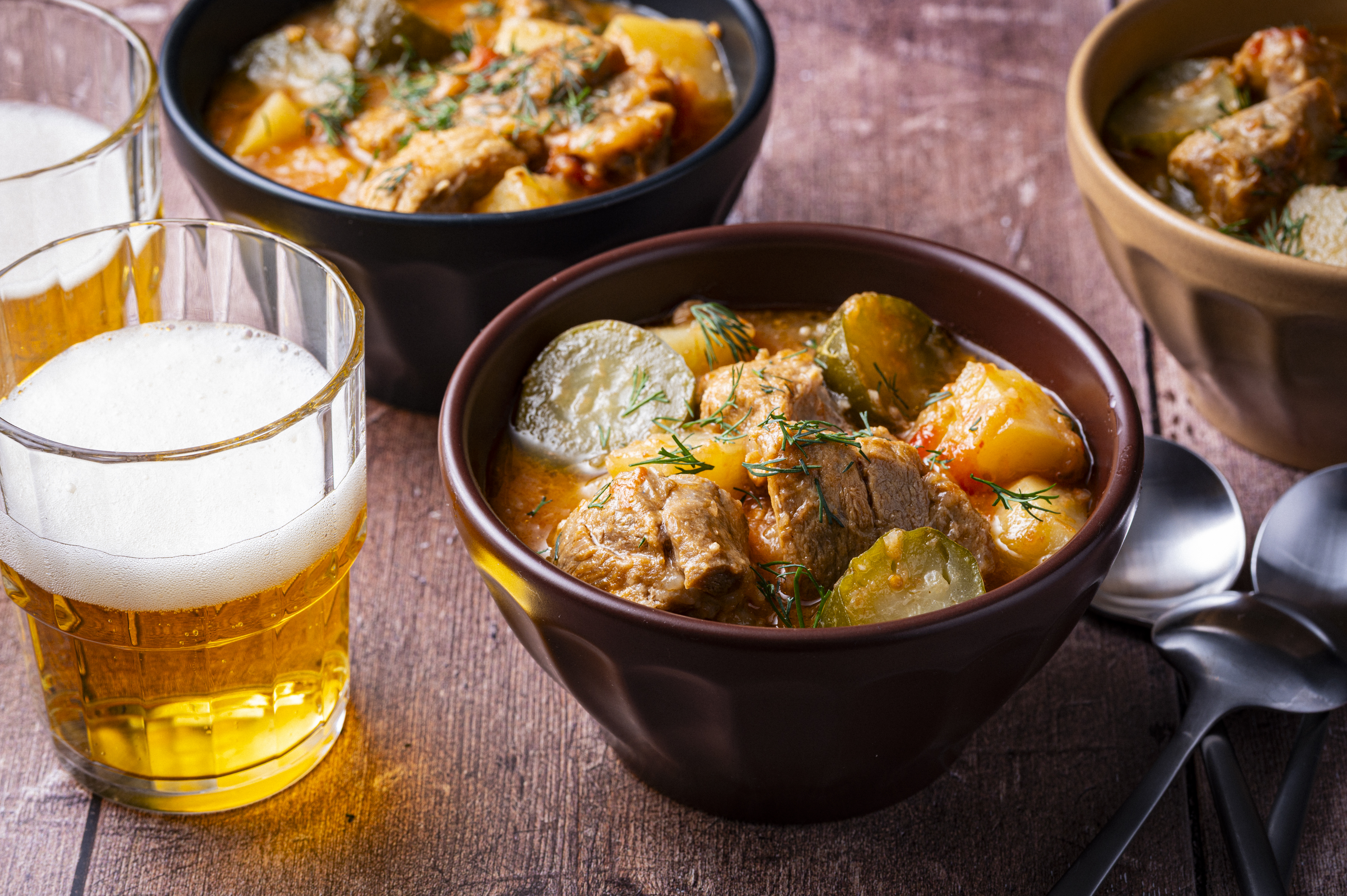 Pickle Stew With Ham and Potatoes (Mancare de Castraveti Acri). (Scott Suchman/For The Washington Post; food styling by Lisa Cherkasky)