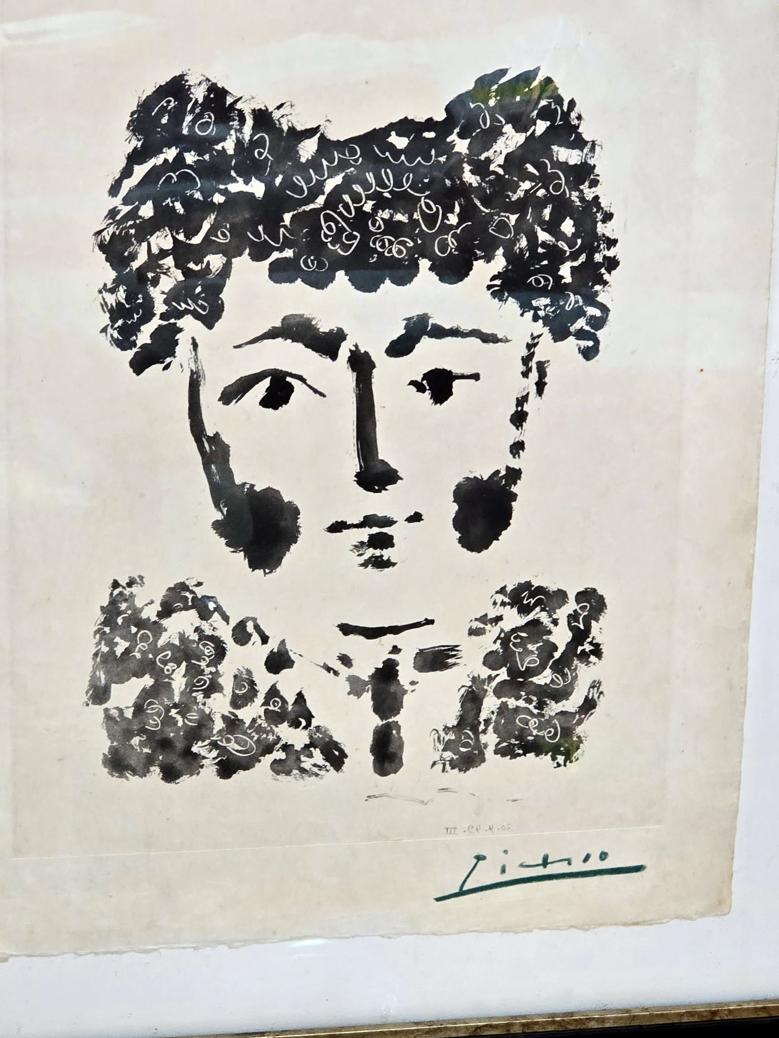 Pablo Picasso’s 1949 etching — “Torero,” or "Bullfighter" — was hanging in the lobby of DeLind Fine Art Appraisals in downtown Milwaukee when it vanished in February 2018. William DeLind took this photo when police came to authenticate it after it was recovered. (William DeLind)