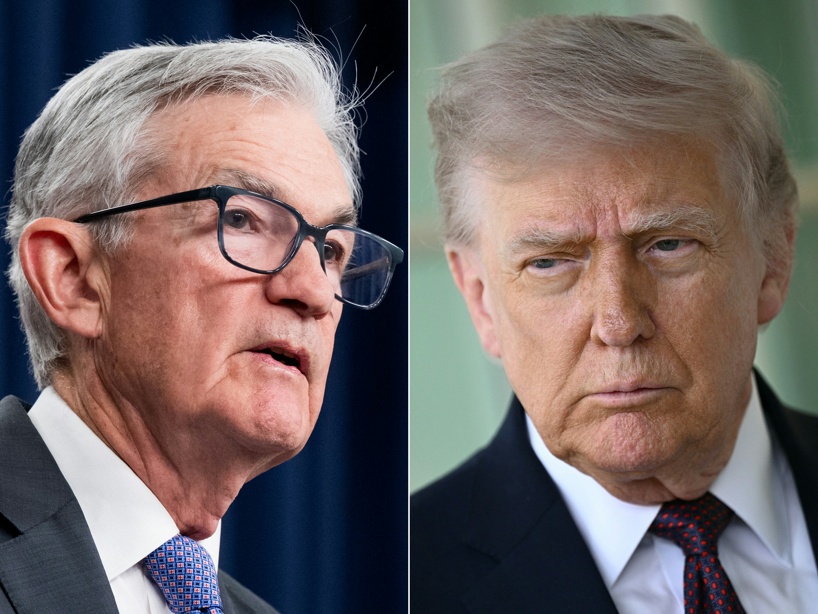 Federal Reserve Board Jerome H. Powell, left, and President Donald Trump. (Saul Loeb and Brendan Smialowski/AFP/Getty Images)