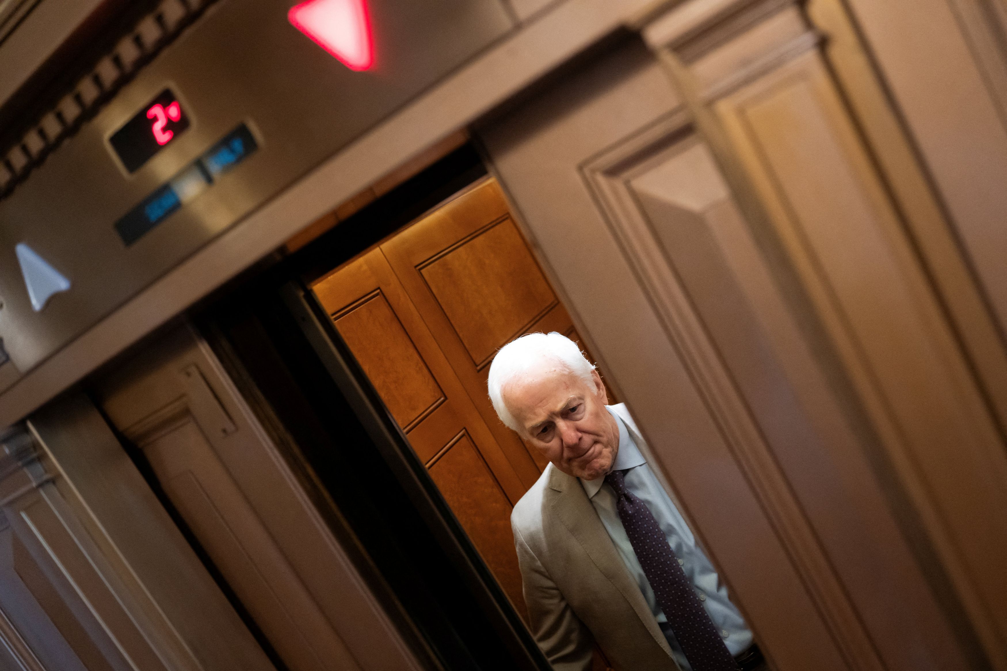 Sen. John Cornyn (R-Texas) departs following a vote at the U.S. Capitol on Monday. (Nathan Howard/Reuters)