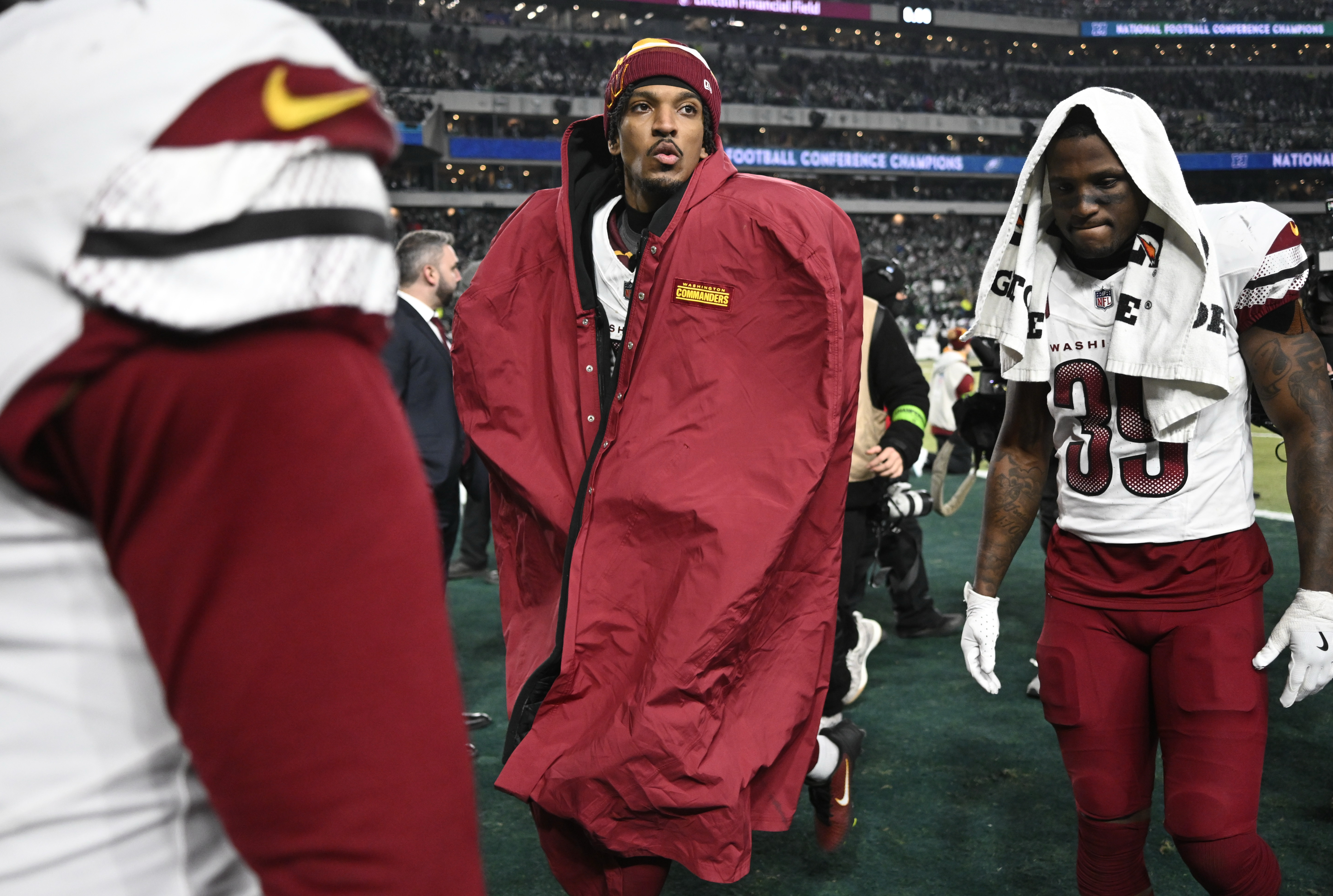 Jayden Daniels and the Commanders will start the 2026 season the way they ended their magical 2024 season: On the road in Philadelphia. (John McDonnell/For The Washington Post)