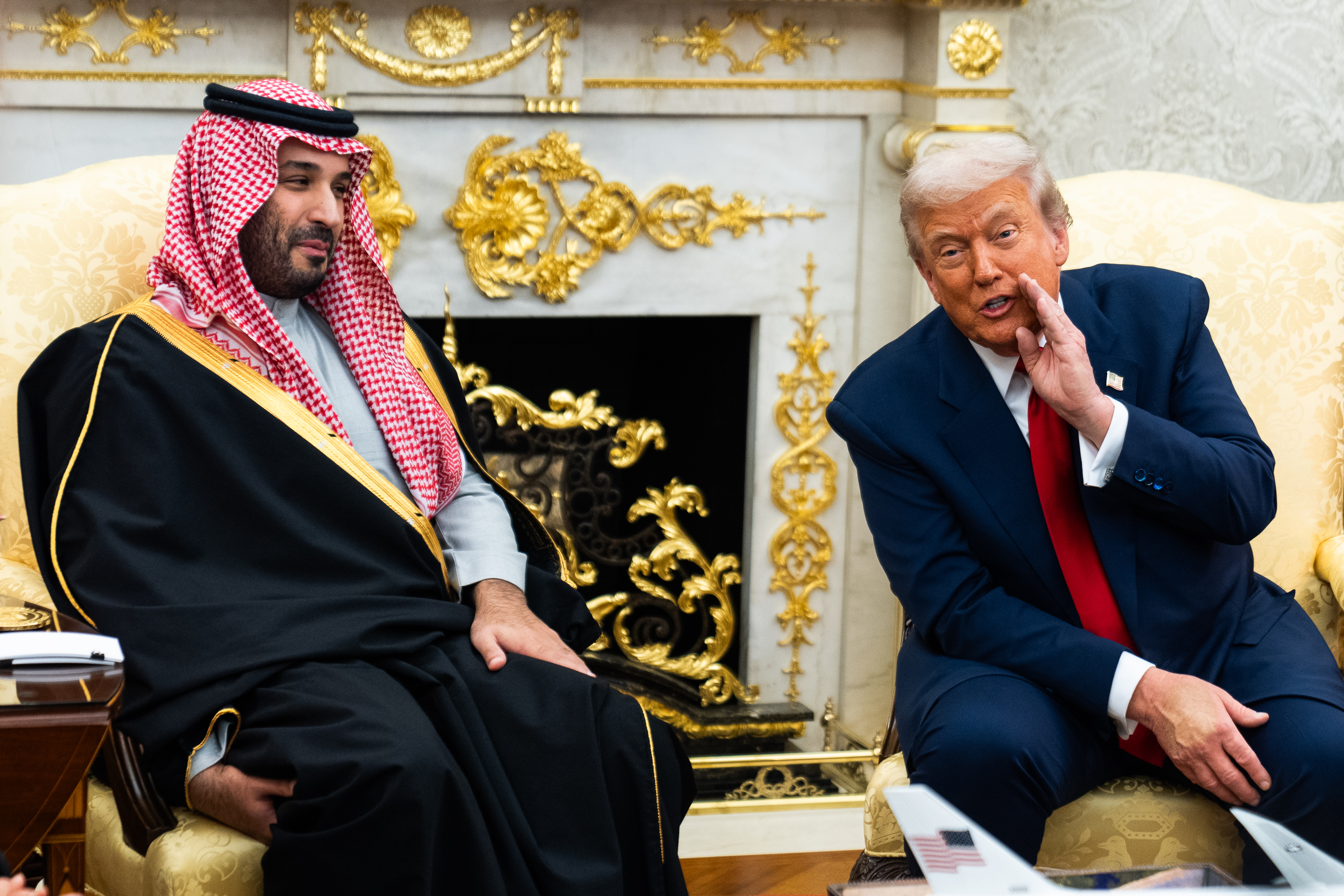 Saudi Crown Prince Mohammed bin Salman and President Donald Trump, in the Oval Office in November. (Demetrius Freeman/The Washington Post)