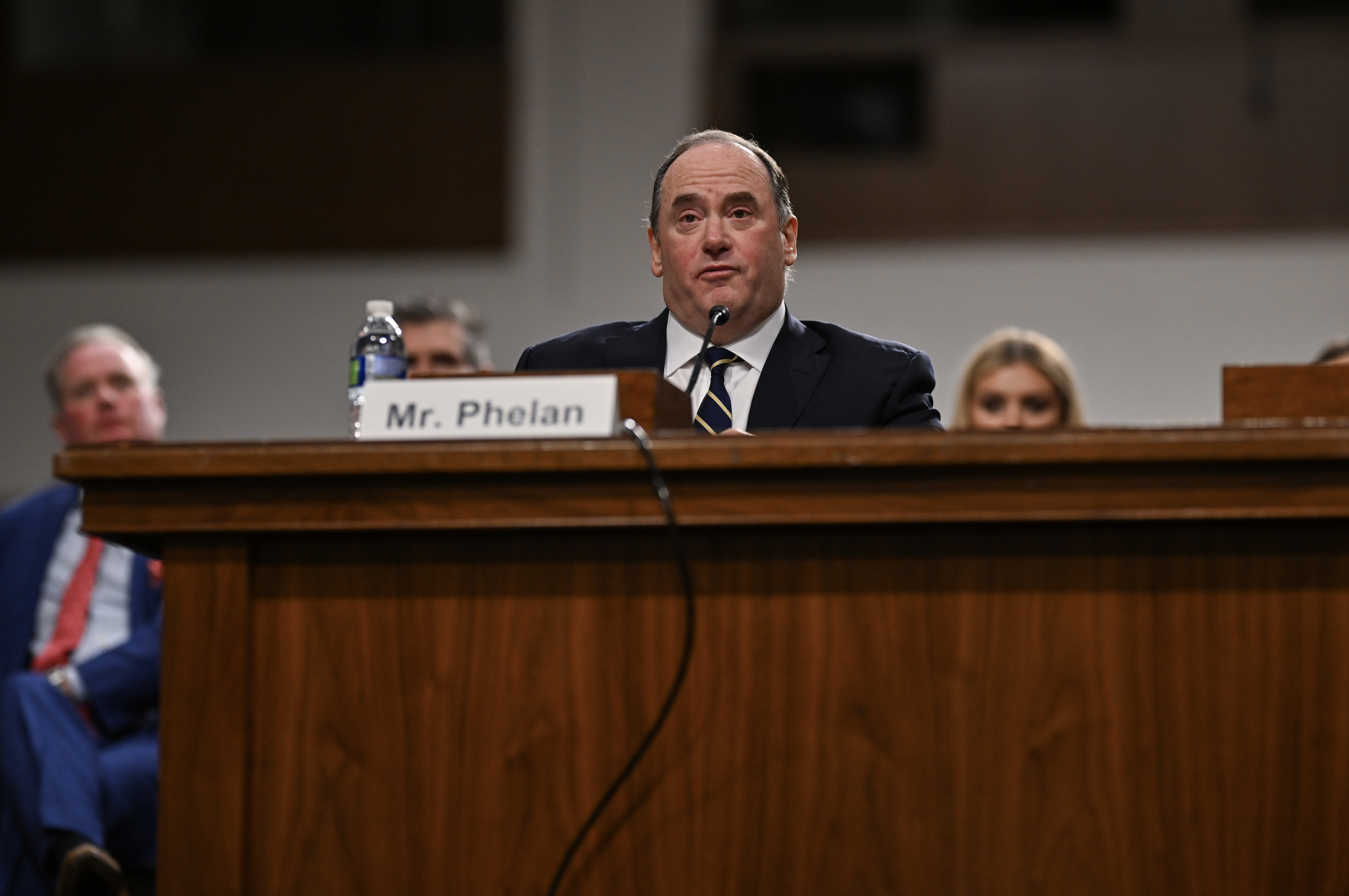 Navy Secretary John Phelan testifies before a Senate Armed Services Committee last year. (Ricky Carioti/The Washington Post)