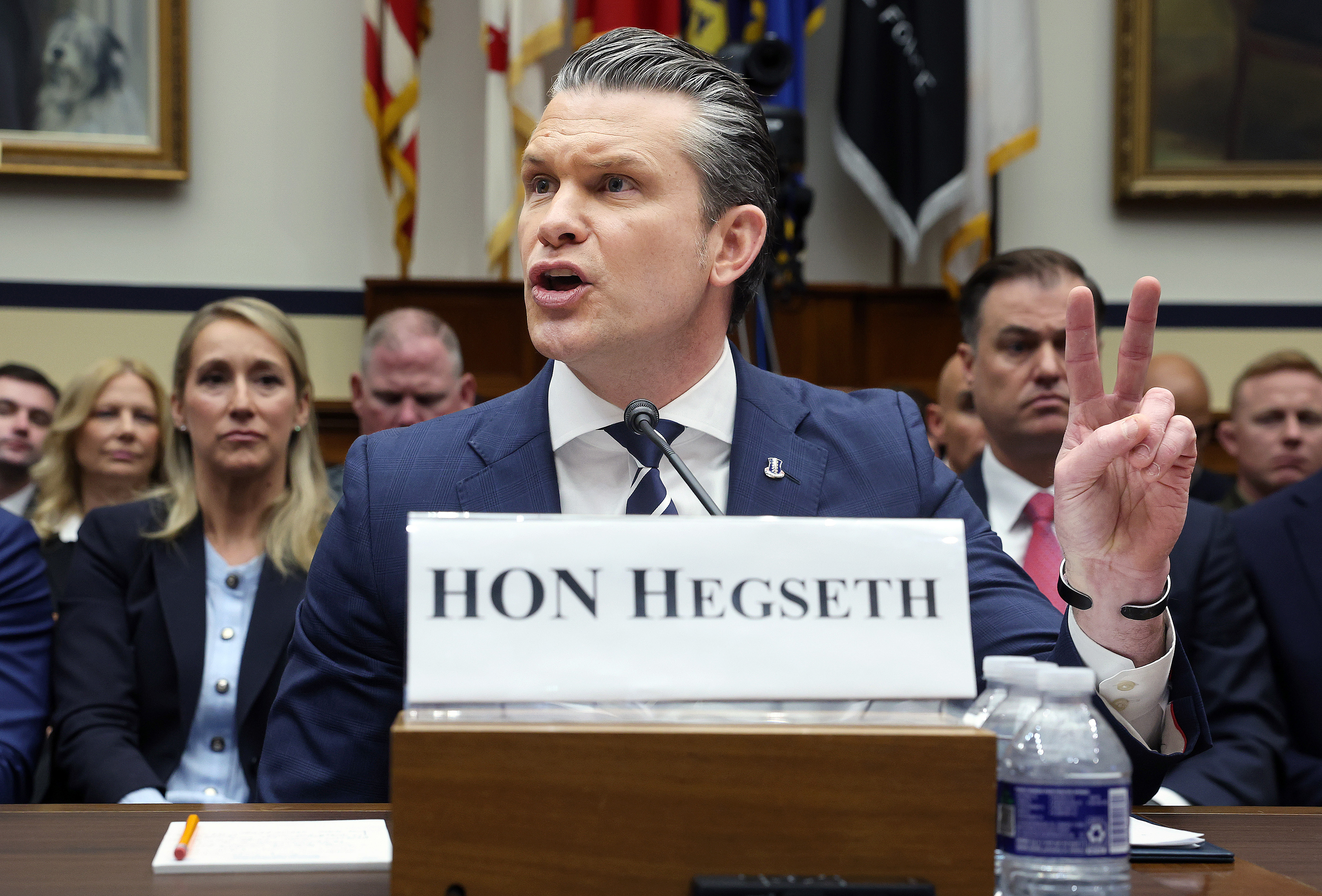 Defense Secretary Pete Hegseth on Wednesday before the House Armed Services Committee. (Kevin Dietsch/Getty Images)