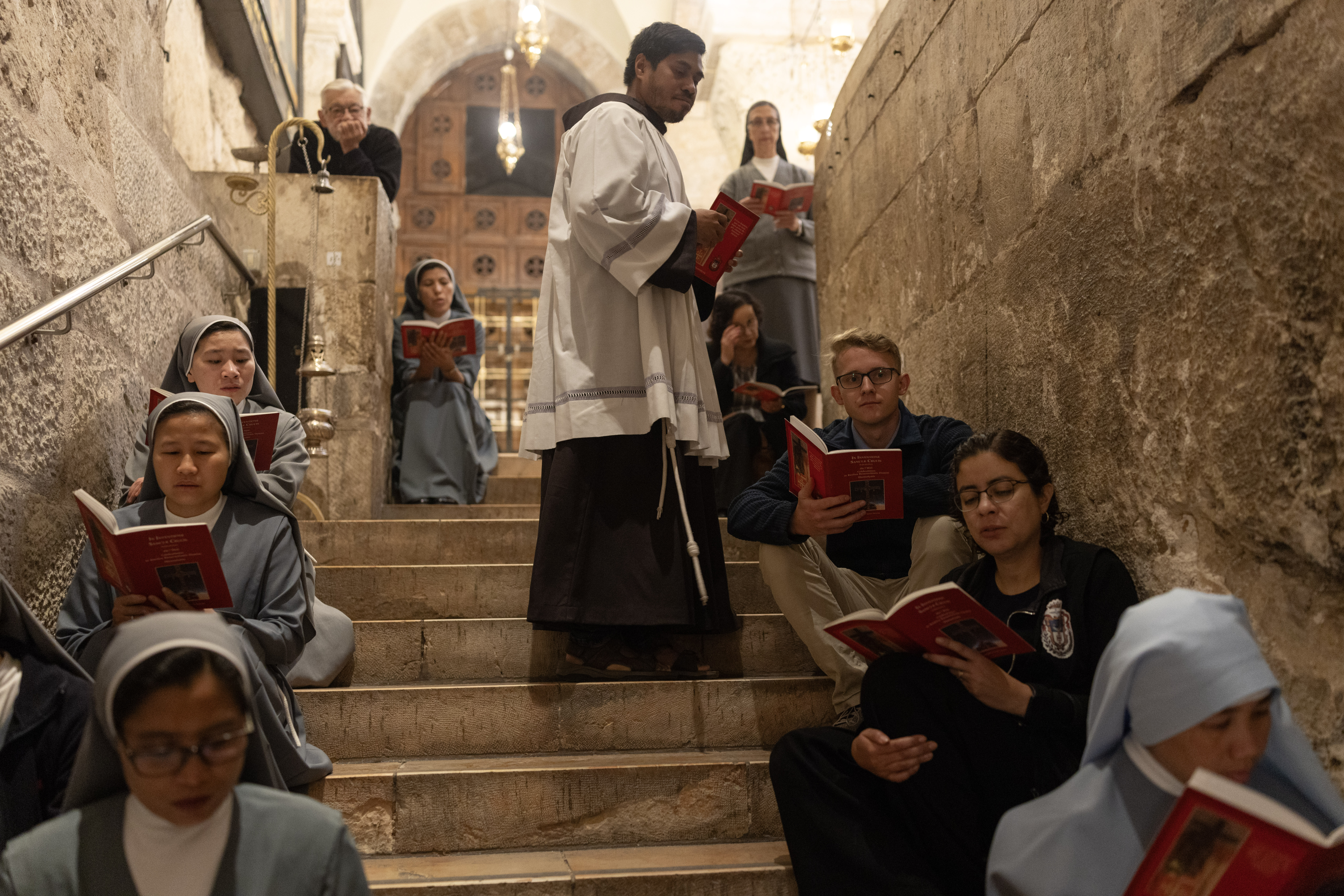 Christians attend Mass in the Church of the Holy Sepulchre in the Old City of Jerusalem on May 7. (Photos by Heidi Levine/For The Washington Post).