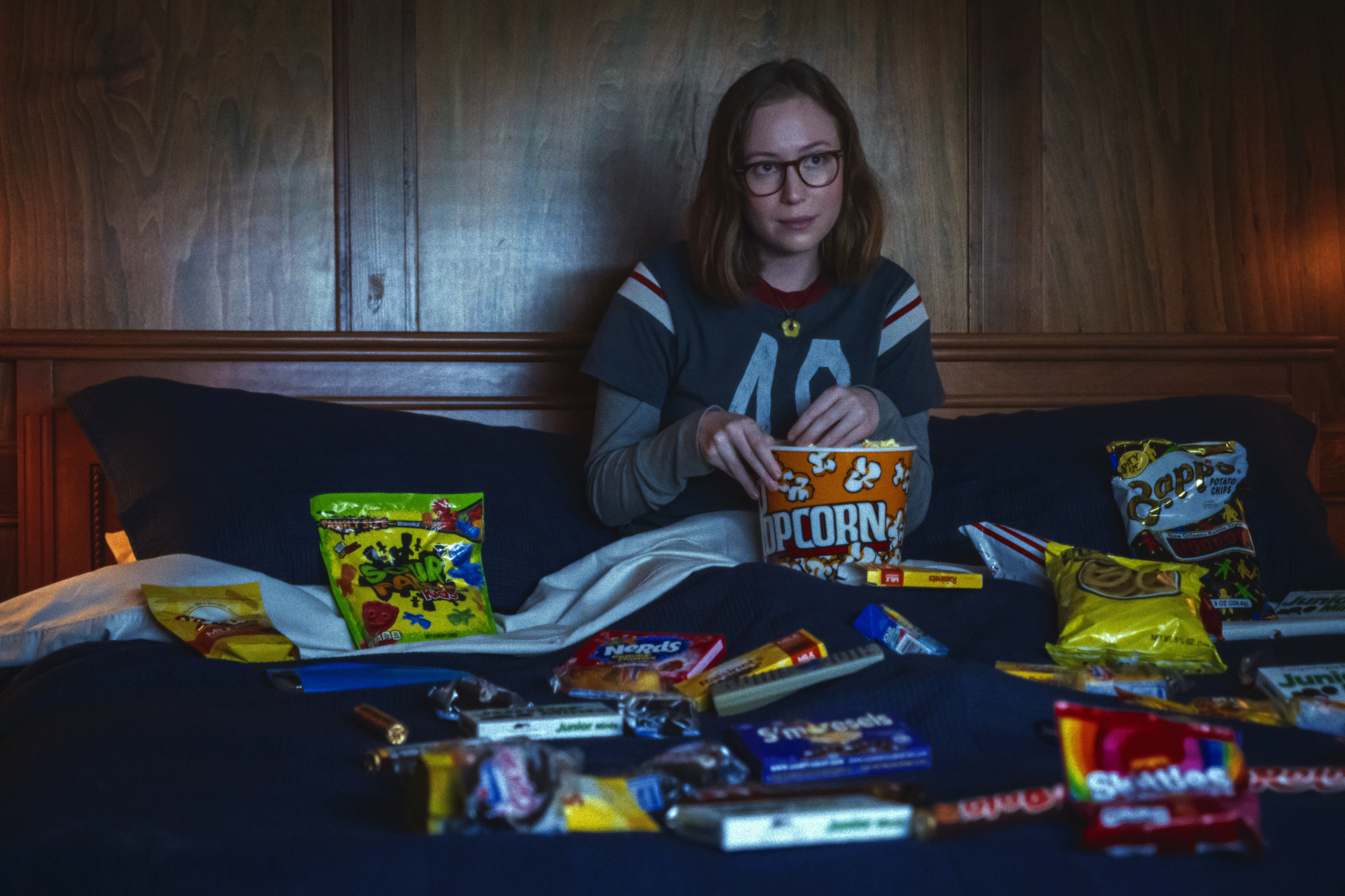 Grab your snacks! Put on your football jersey! Let's get gayer than Hannah Einbinder in “Teenage Sex & Death at Camp Miasma“! (Ryan Plummer/Ryan Plummer/Mubi via AP)