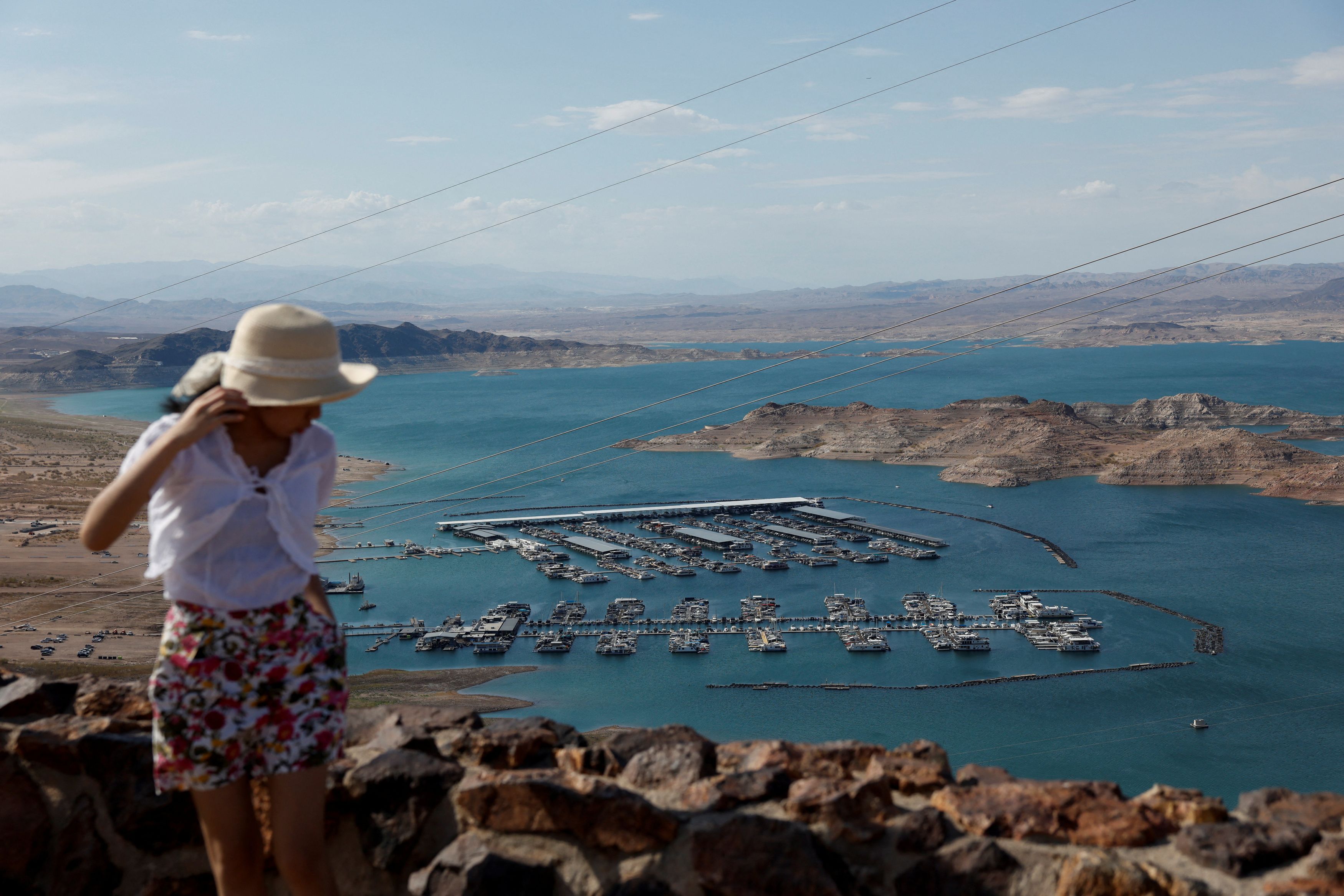 An overlook above Lake Mead, one of the two biggest reservoirs on the Colorado River, near Boulder City, Nevada. (Caroline Brehman/Reuters)