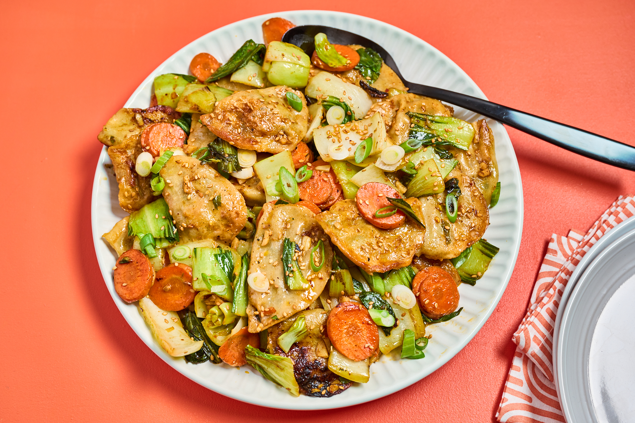 Stir-Fried Dumplings (Peggy Cormary/For The Washington Post; food styling by Nicola Justine Davis)