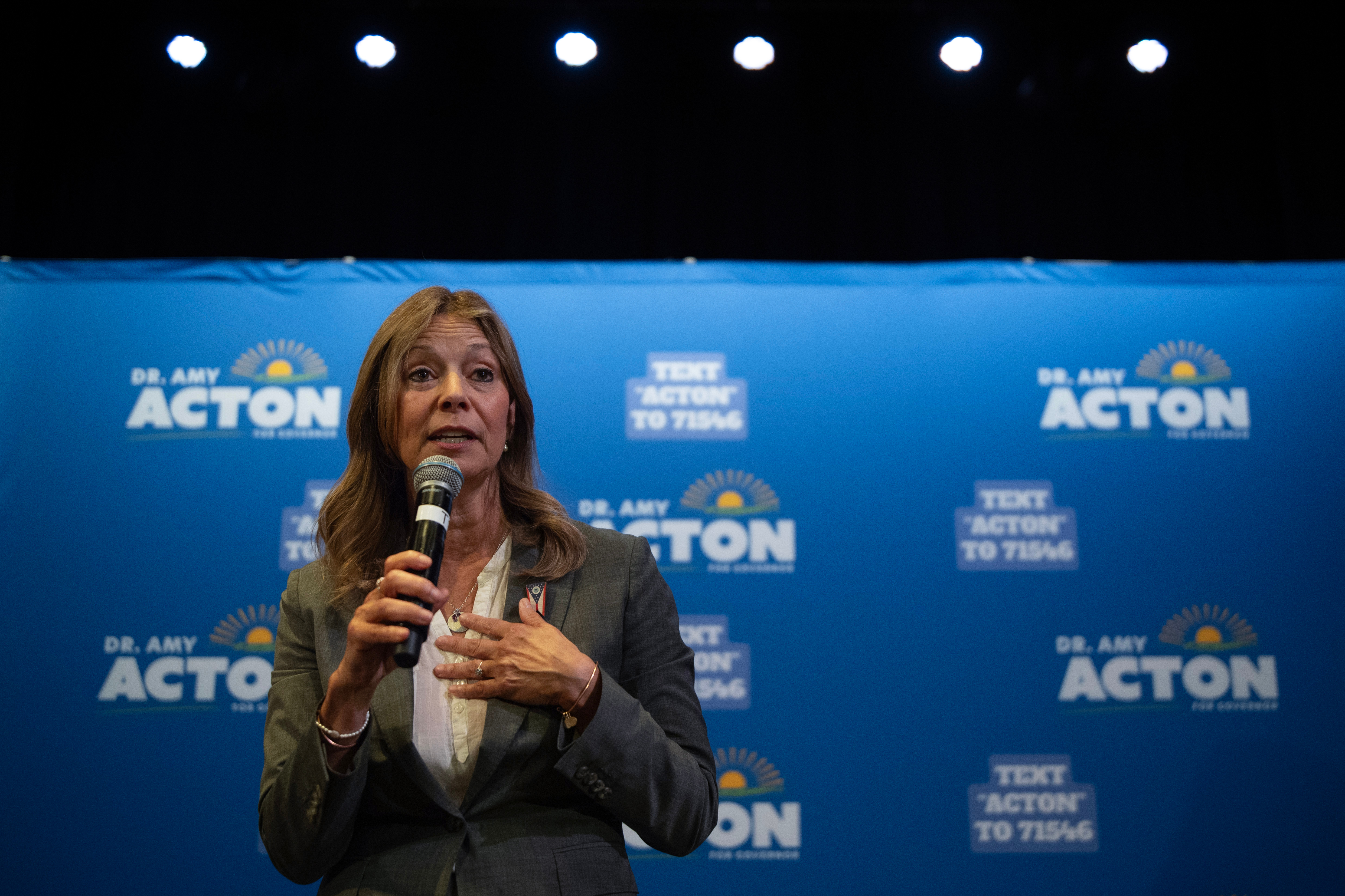 Ohio Democratic gubernatorial nominee Amy Acton during a campaign event at Ohio University in Athens on Sept. 17. (Carolyn Kaster/AP)
