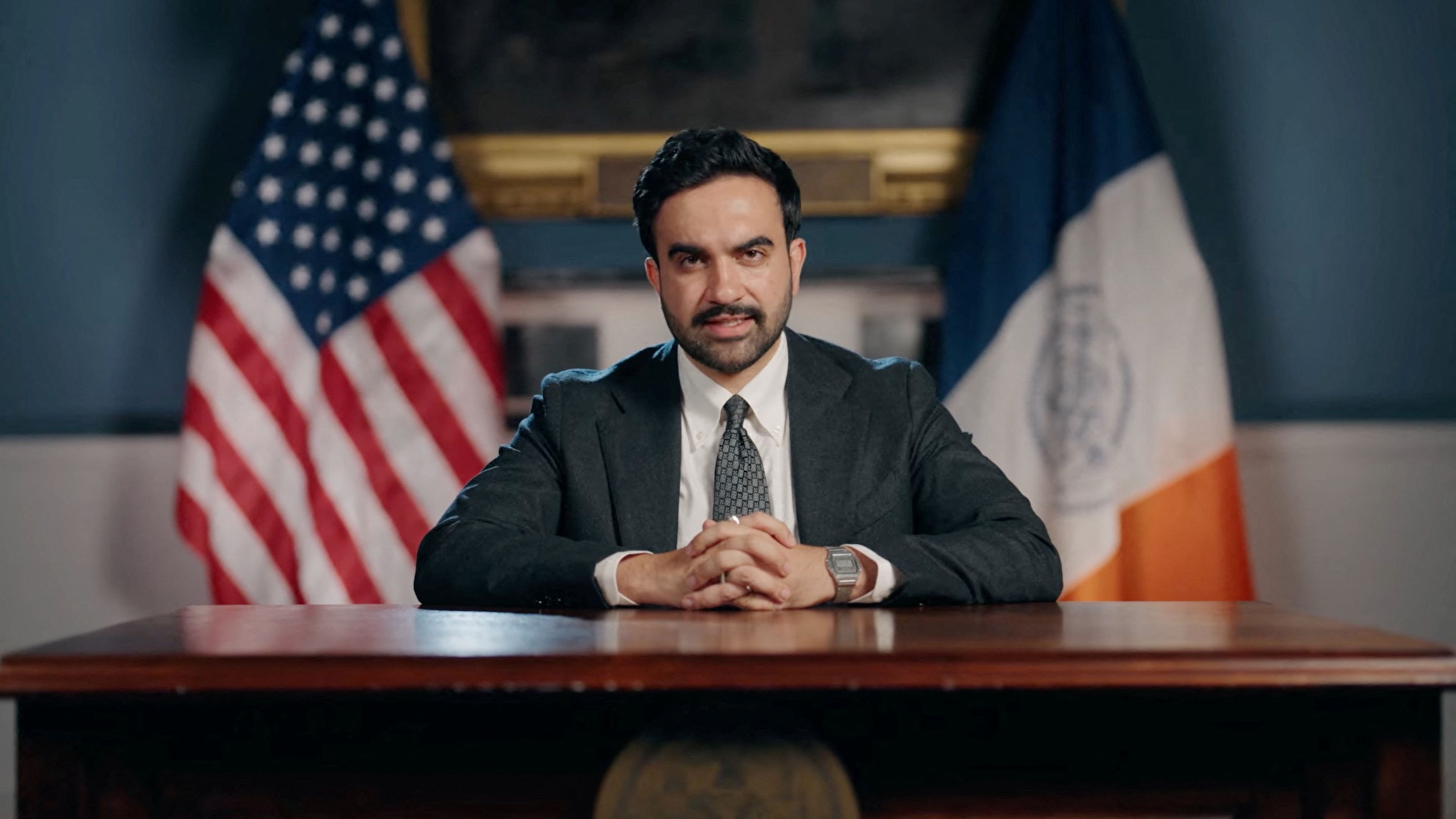 New York City Mayor Zohran Mamdani said he believes Israeli Prime Minister Benjamin Netanyahu should face charges at the International Criminal Court. (NYC Mayor's Office via YouTube/Reuters)
