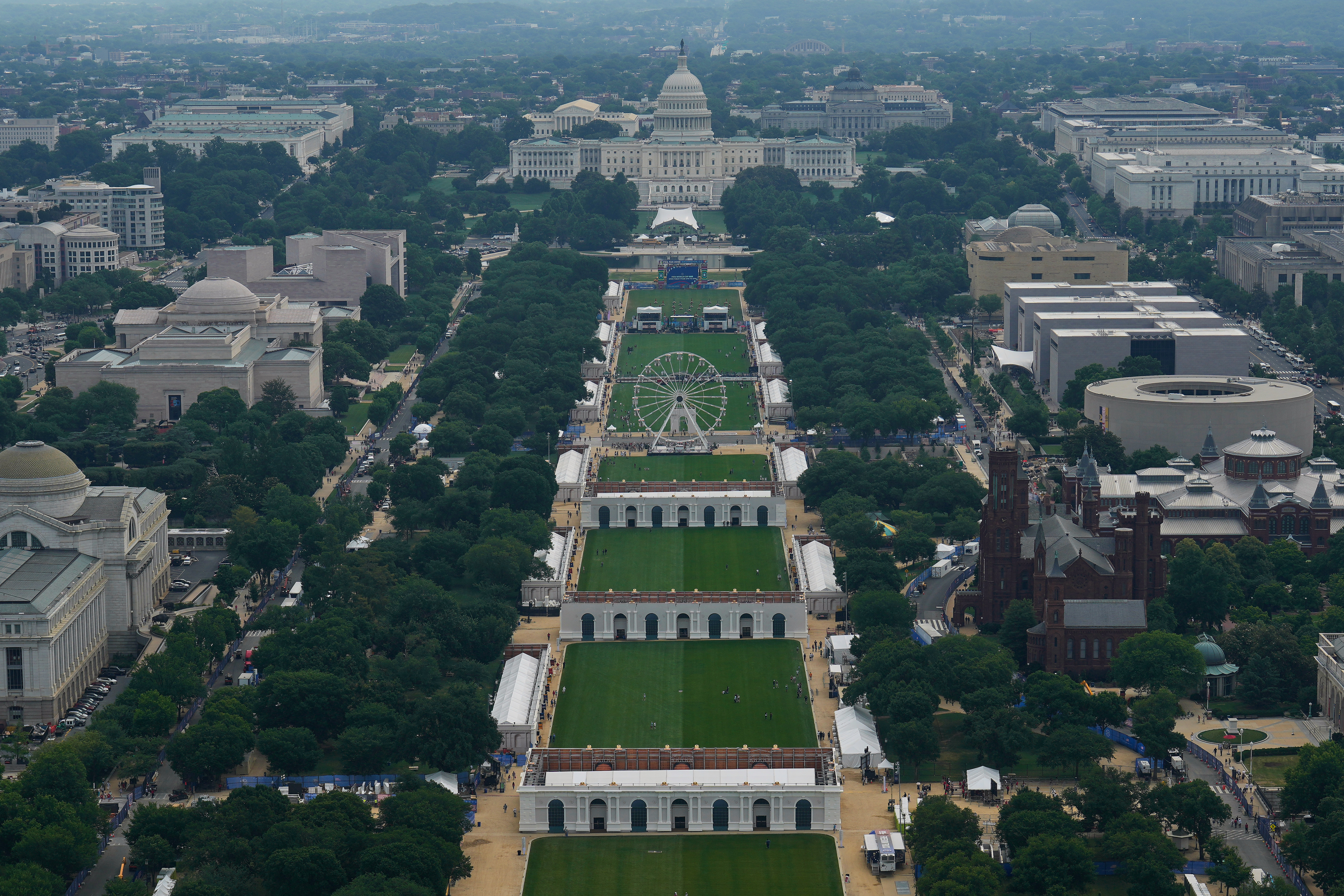 The National Mall, as seen from the Washington Monument, during the Great American State Fair. (Carolyn Kaster/AP)