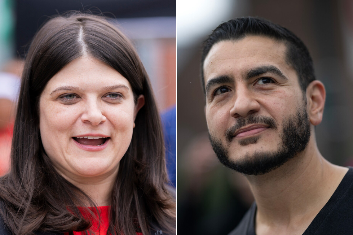 Rep. Haley Stevens, left, and Abdul El-Sayed are competing in the Michigan Senate Democratic primary. (Getty Images)