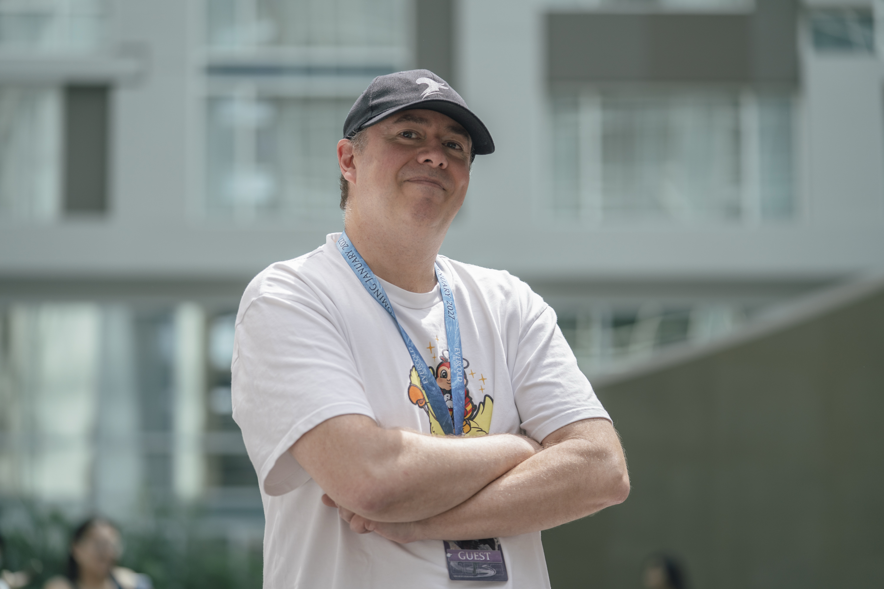 Michael-Christopher Koji Fox, localization director for Square Enix, at Otakon in August. (Maxine Wallace/The Washington Post)