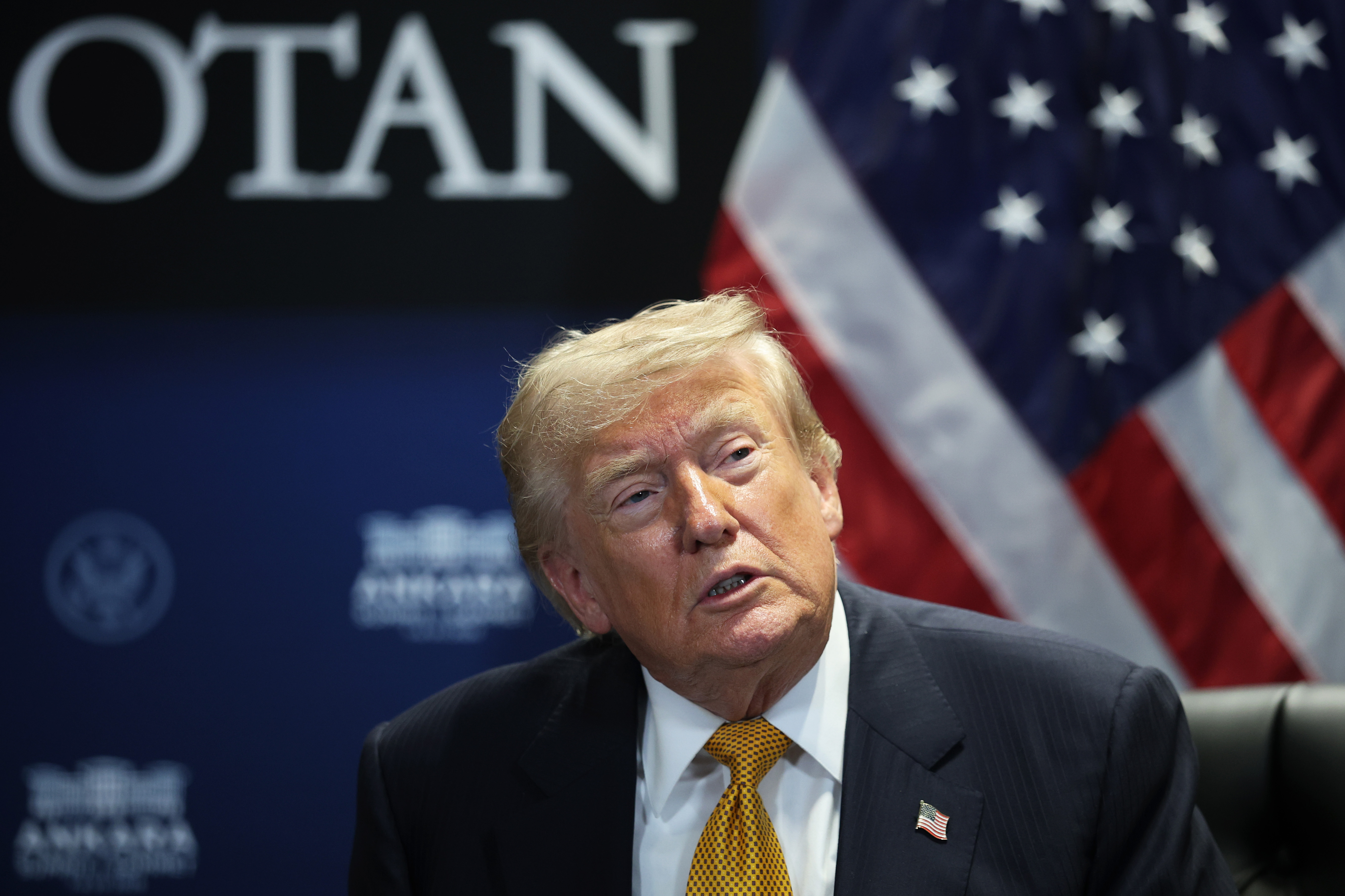 President Donald Trump on Wednesday at the NATO summit in Ankara, Turkey. (Win McNamee/Getty Images)