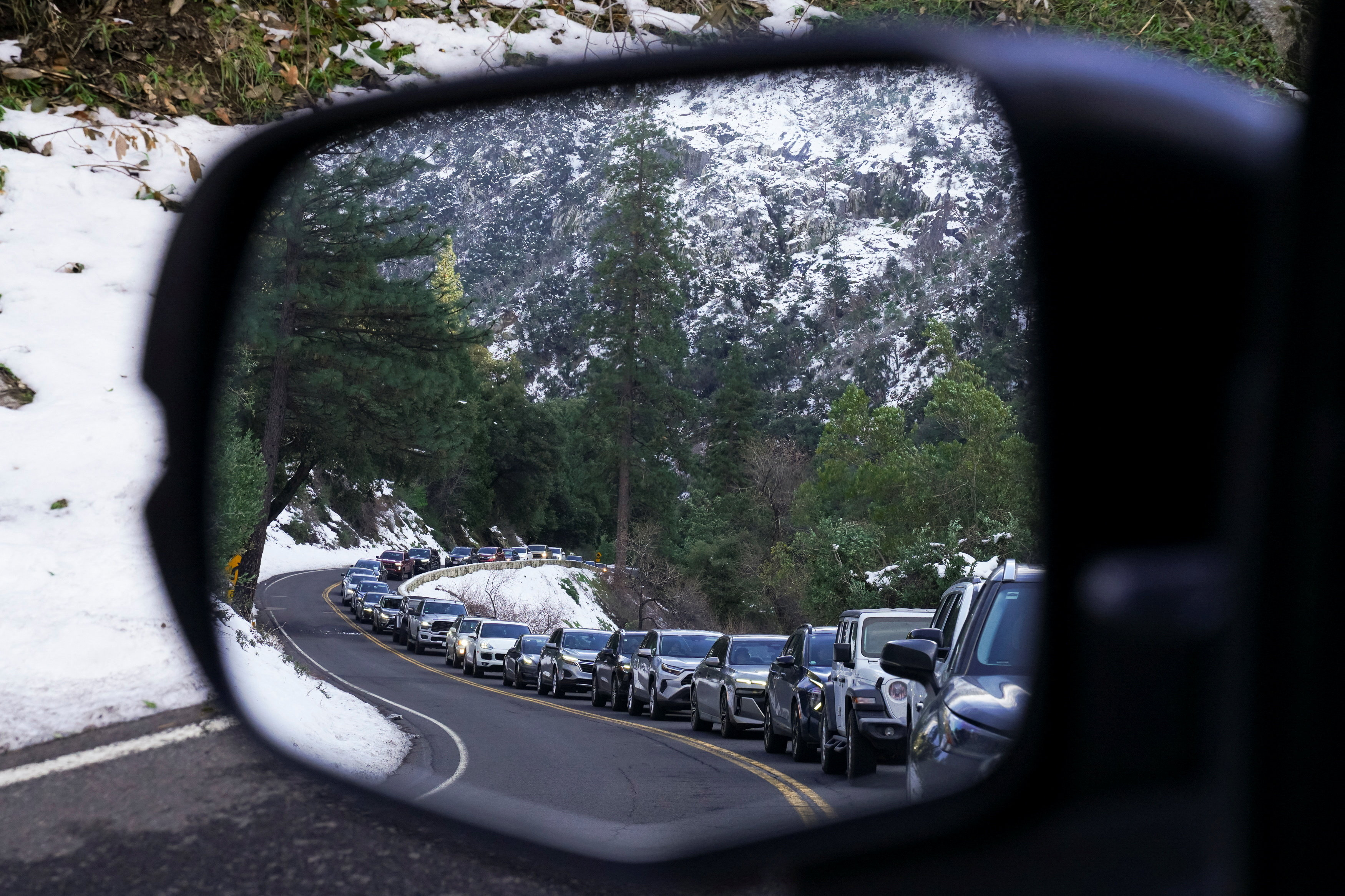 Traffic backs up as visitors arrive at Yosemite National Park. (Tracy Barbutes/Reuters)