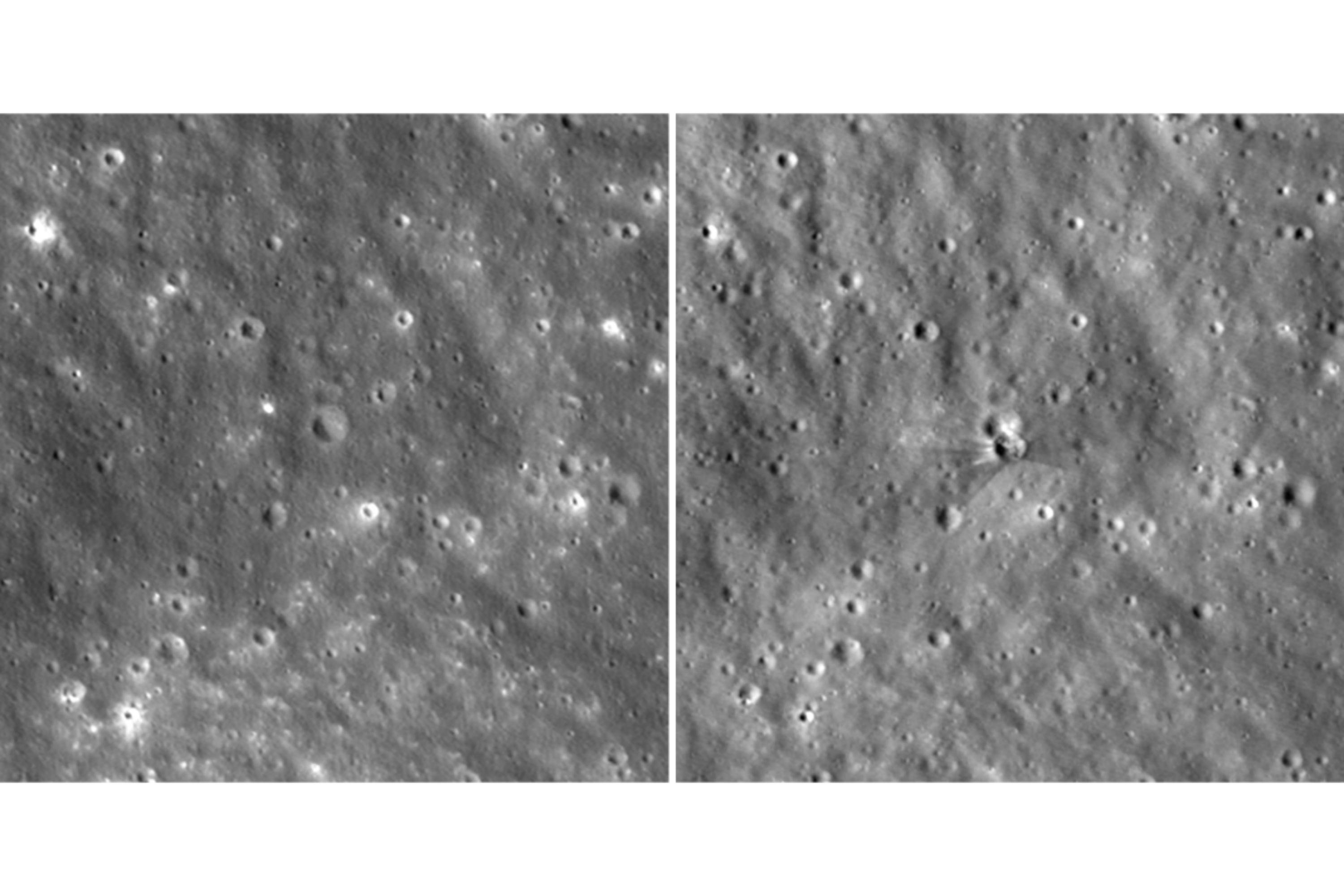NASA images reveal 60-foot crater from SpaceX Falcon 9 rocket Moon crash; impact site captured by Lunar Reconnaissance Orbiter