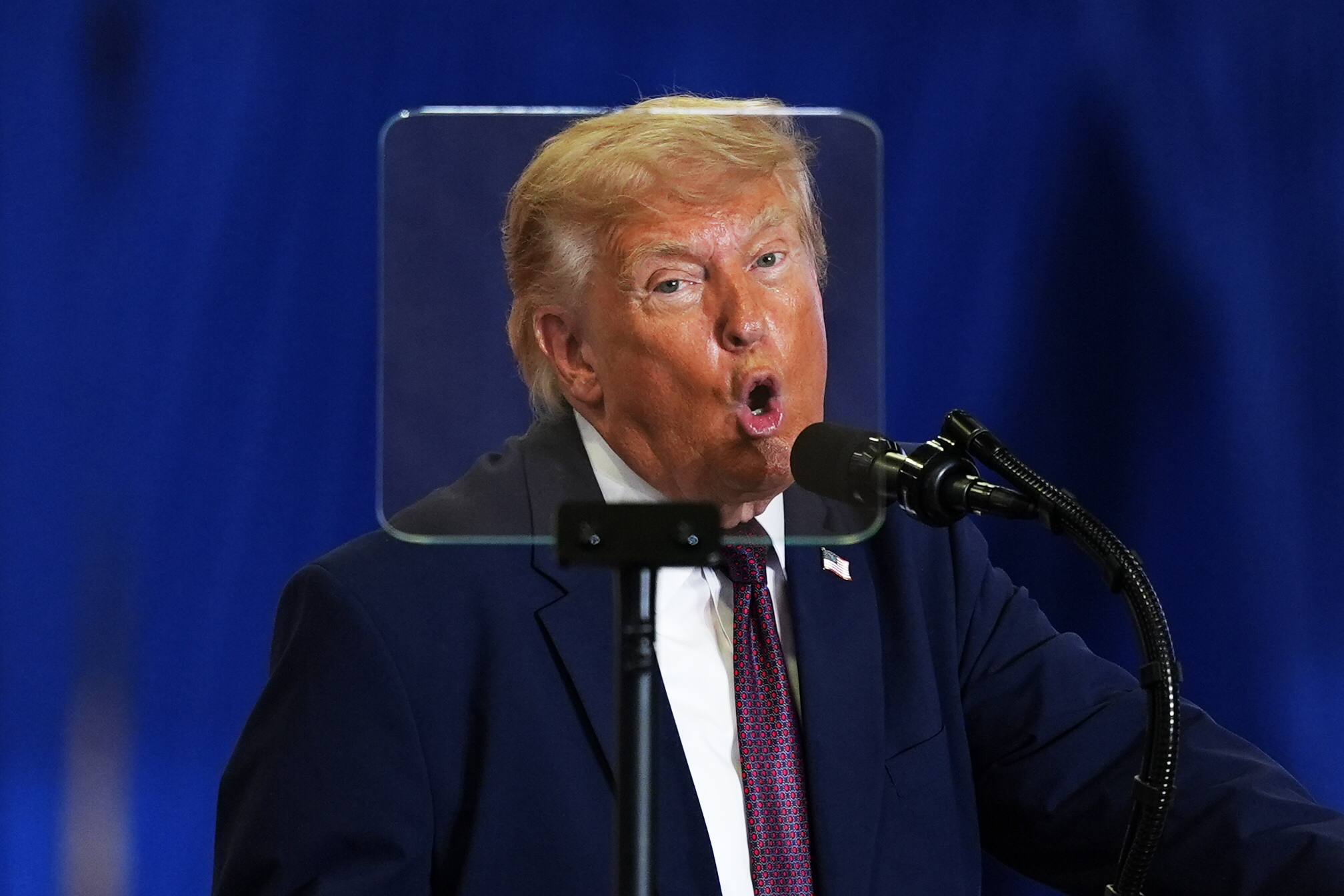 President Donald Trump speaks Tuesday in Macungie, Pennsylvania. (Julia Demaree Nikhinson/AP)
