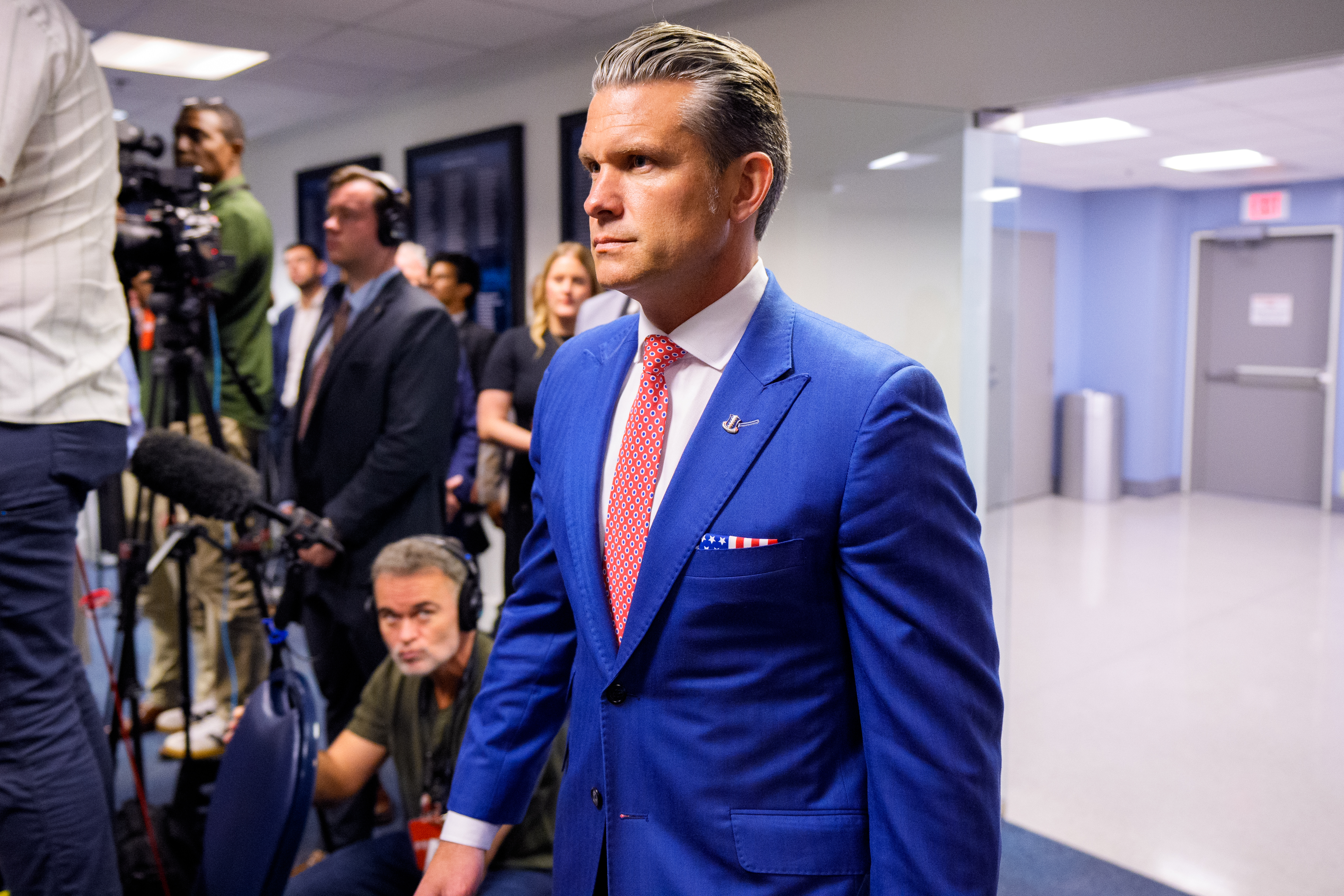 Defense Secretary Pete Hegseth attends a ceremony at the Pentagon on Wednesday. (Andrew Harnik/Getty Images)