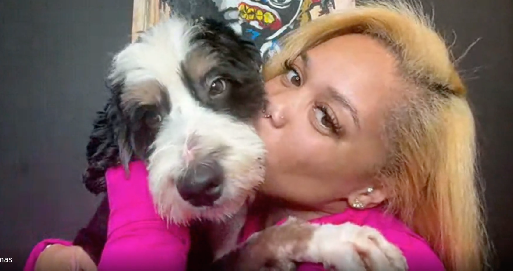 Kash and Kyla Primas cuddle on a video call with The Washington Post. (Courtesy of Kyla Primas)